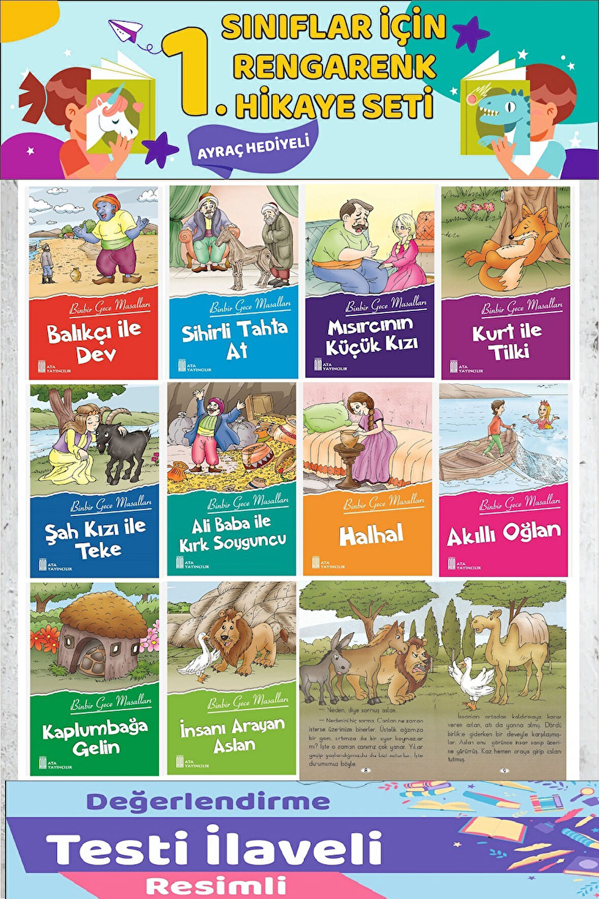 1.Sınıf Okumayı Sevdiren 10 lu Hikaye Seti 9 (16 sayfa)