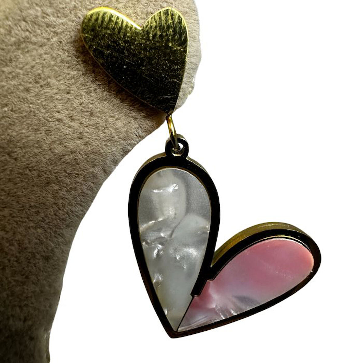 Uretti - İREM 3914 Kalp Figürlü Çelik Küpe