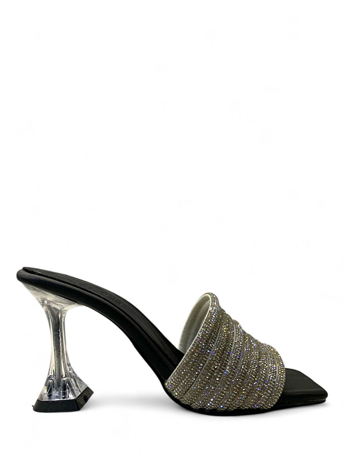 TH28 Kadın Abiye Taşlı 9.5 cm Topuklu Terlik