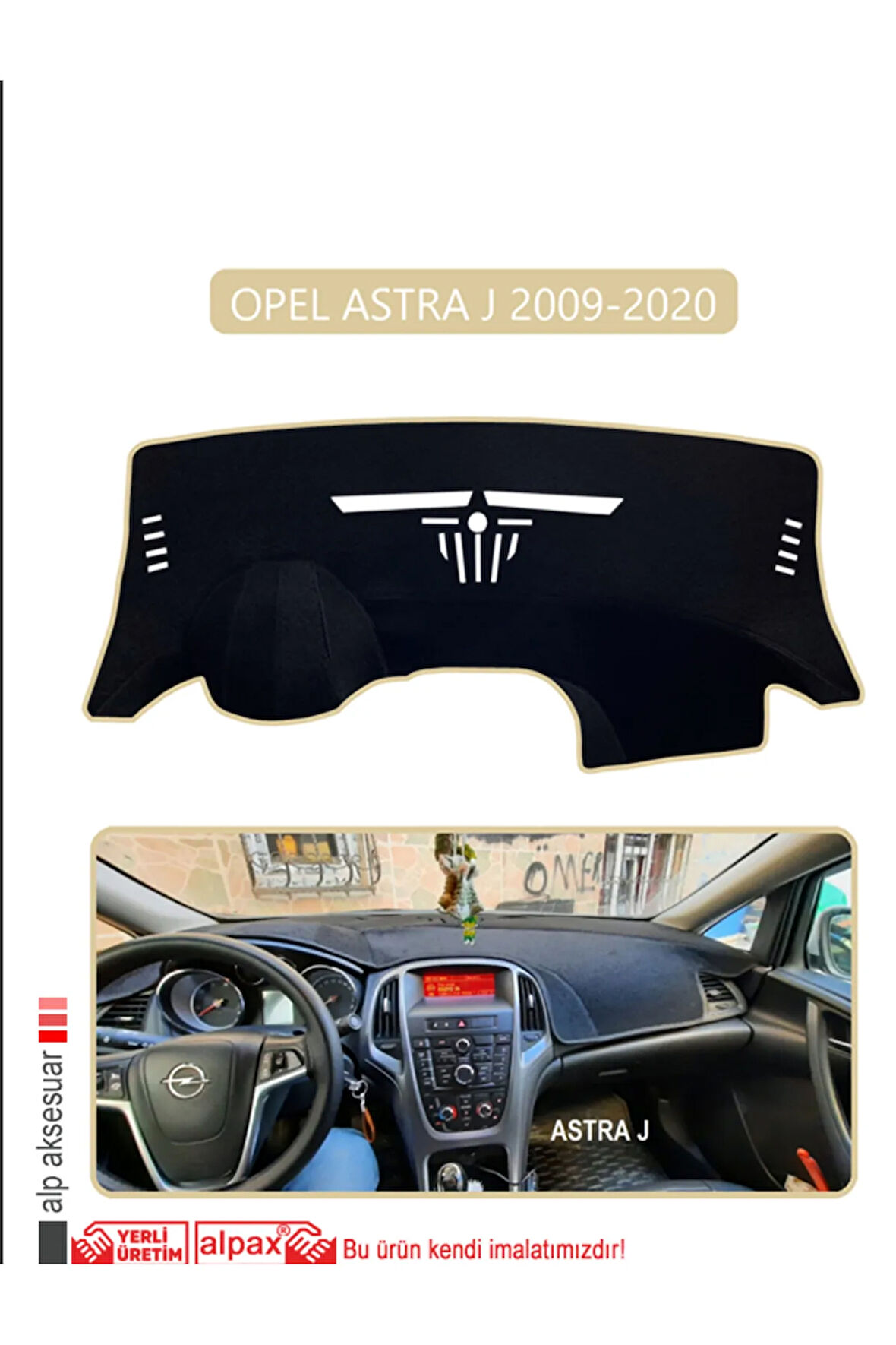 Opel Astra J (2009-2020) Torpido Koruma  Halısı -  Bej Kenar