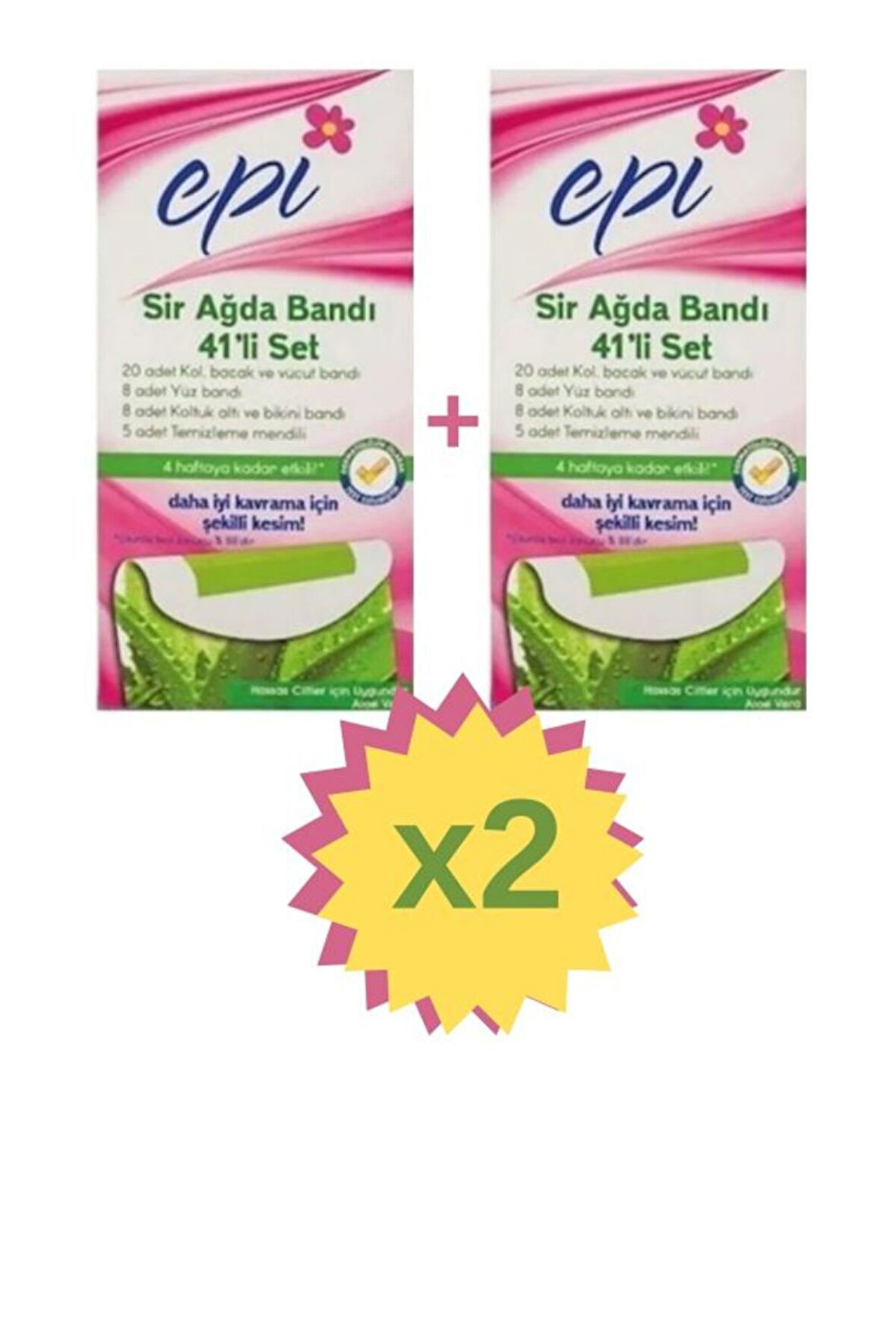 Aloe Veralı 41x2 adet ’Li Sir Ağda Bandı Seti -2 Kutu Ağda Bandı