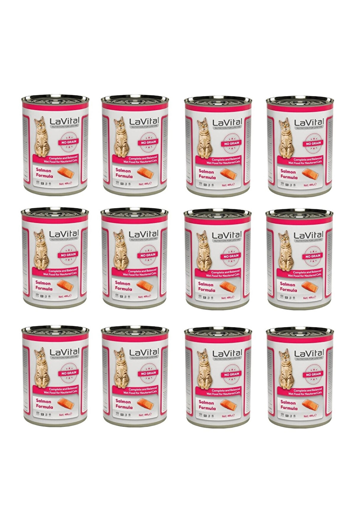 LaVital Sterilesed Tahılsız Somonlu Kısırlaştırılmış Kedi Konservesi 400 Gr. X 12 Adet