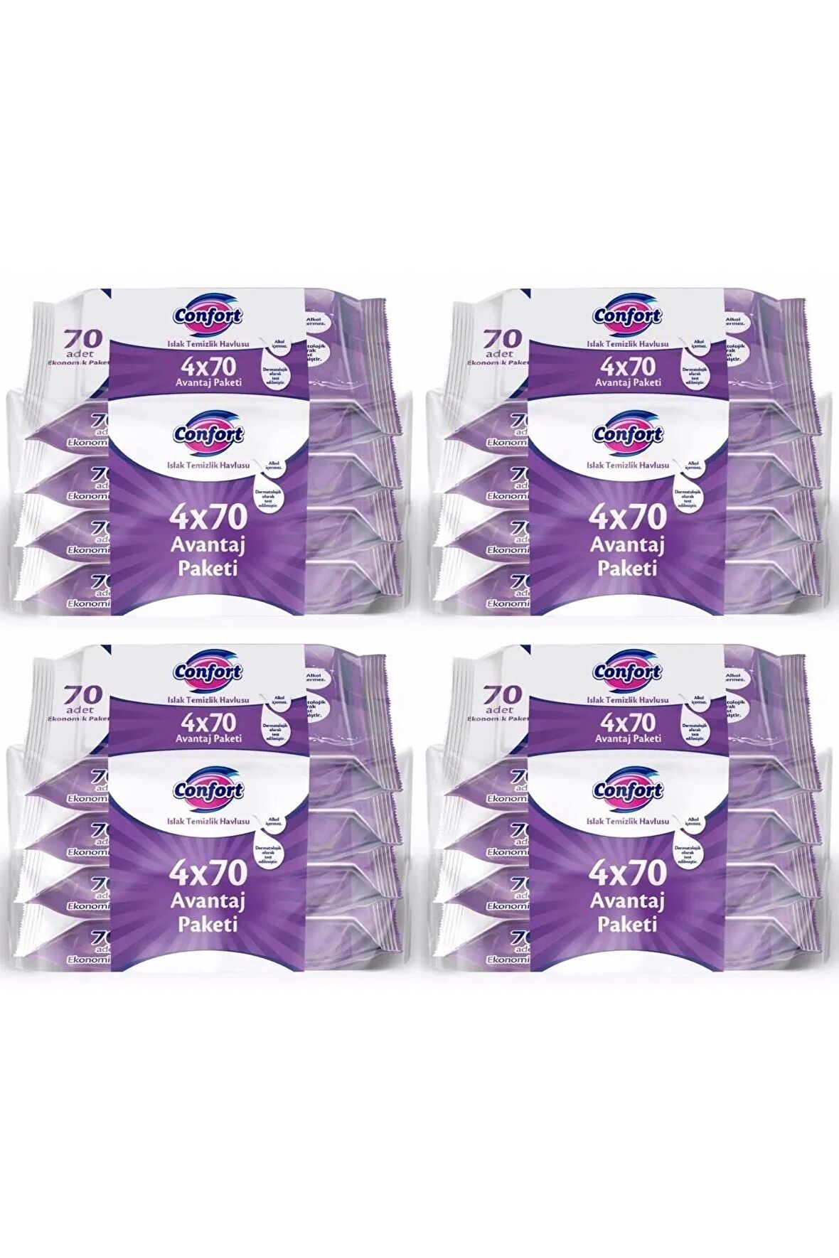 confort Islak Temizlik Havlusu Mendili Avantaj Paket 4x70 (4 PAKET)