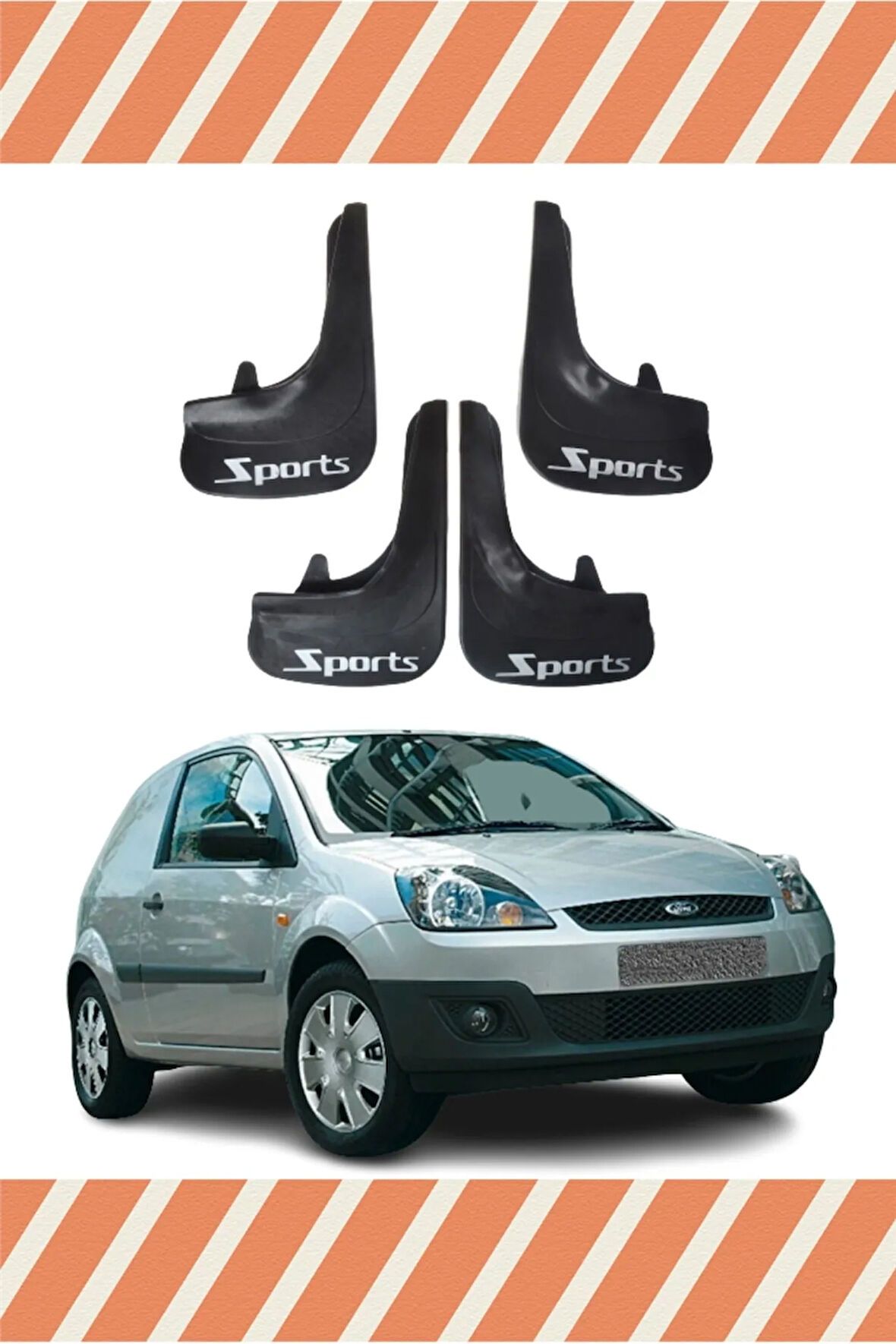 Ford Fiesta Van 2005 sonrası sports yazılı 4’lü tozluk çamurluk paçalık