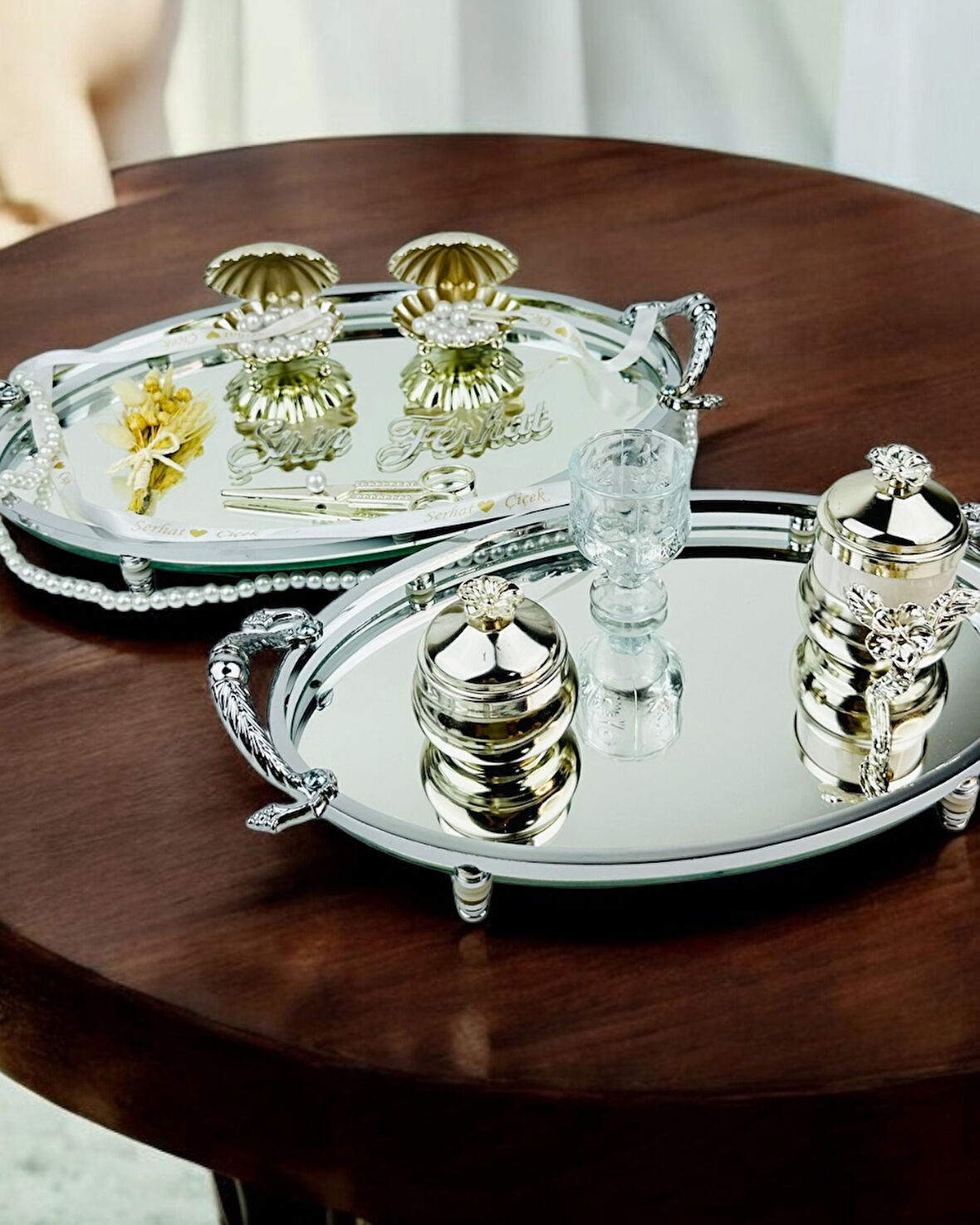  Passion Gümüş Şık Söz Tepsisi ve Nişan Tepsisi