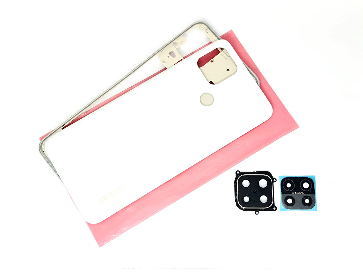 Oppo A15 A15S Uyumlu FULL KASA Arka Kapak Batarya Kapağı - BEYAZ