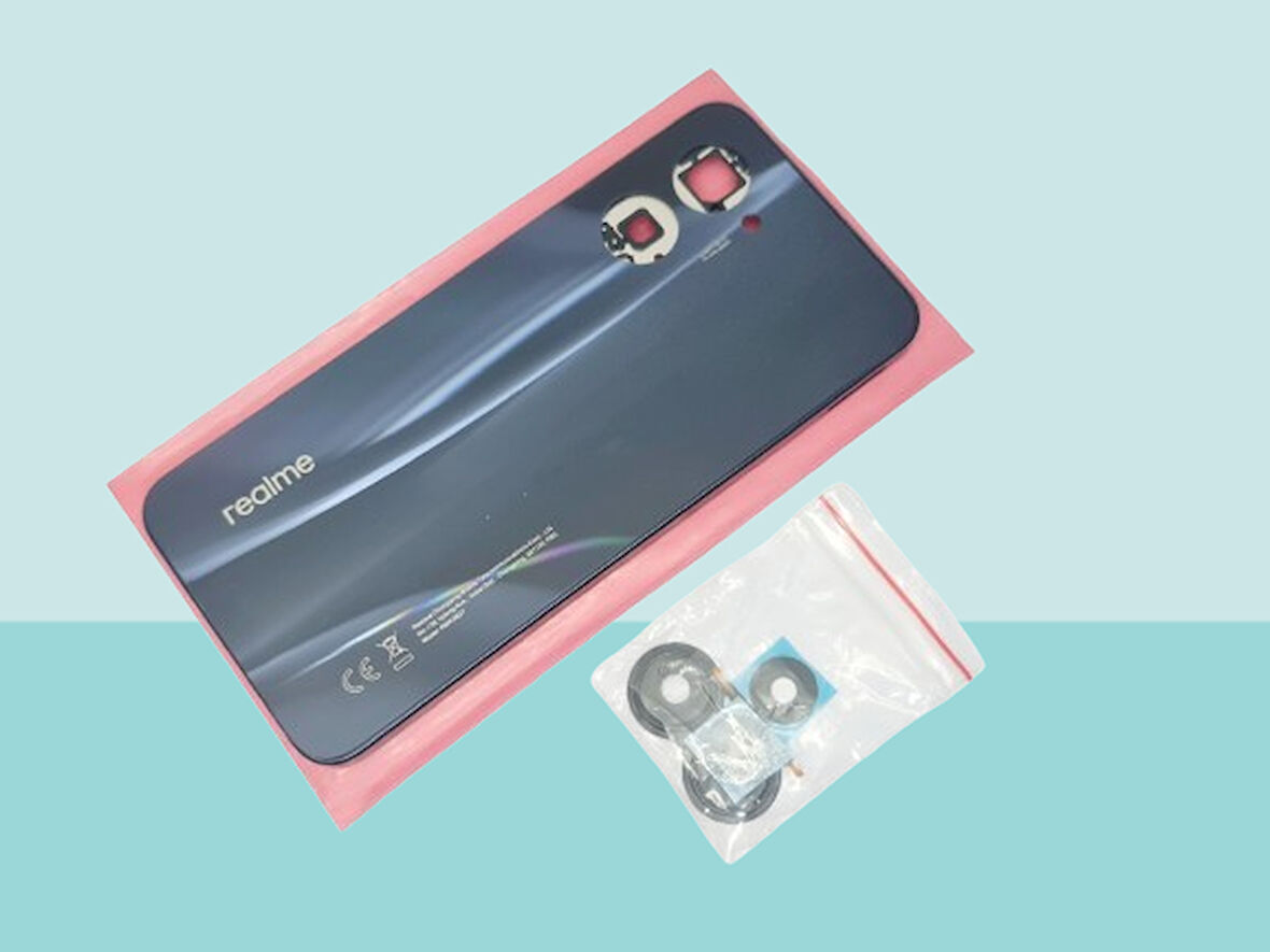 Oppo Realme C33 Uyumlu FULL KASA Arka Kapak Batarya Kapağı - SİYAH