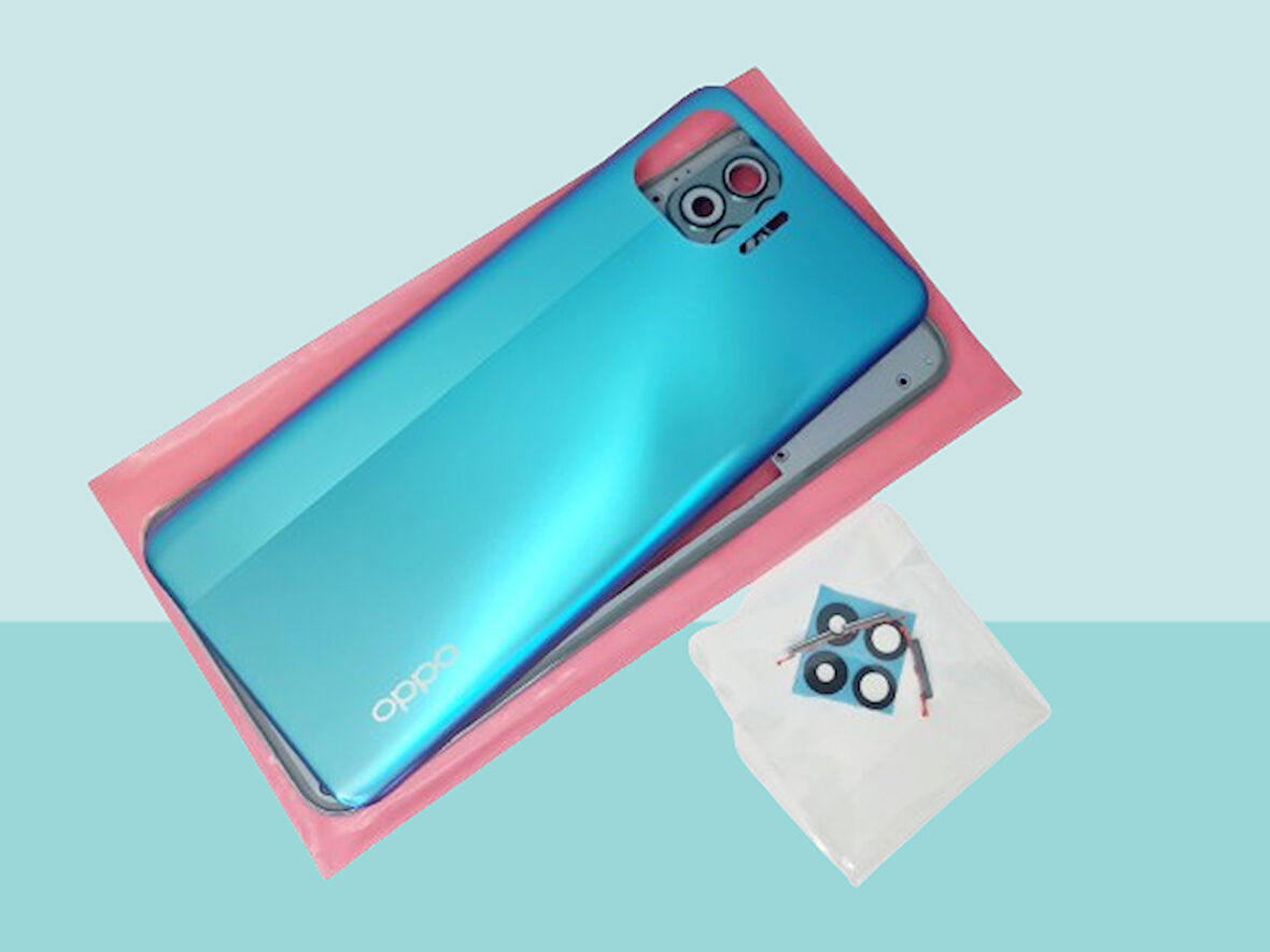 Oppo Reno 4 Lite Uyumlu FULL KASA Arka Kapak Batarya Kapağı - MAVİ