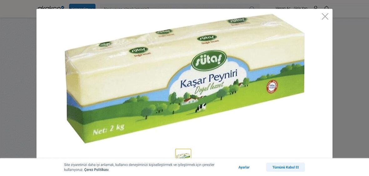 SÜTAŞ Kaşar Peyniri 2 KG