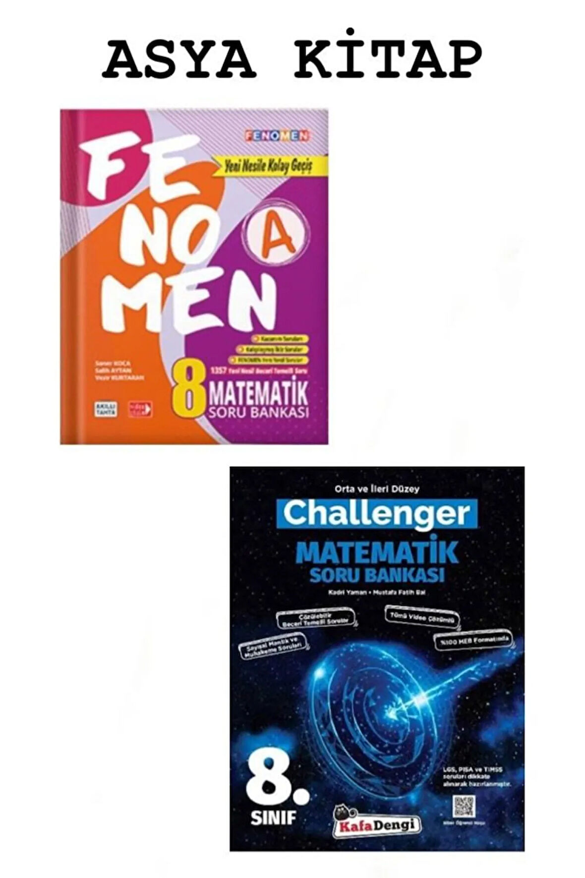 8.Sınıf Fenomen Yayınları A Matematik + Kafa Dengi Yayınları Challenger Matematik Soru Bankası