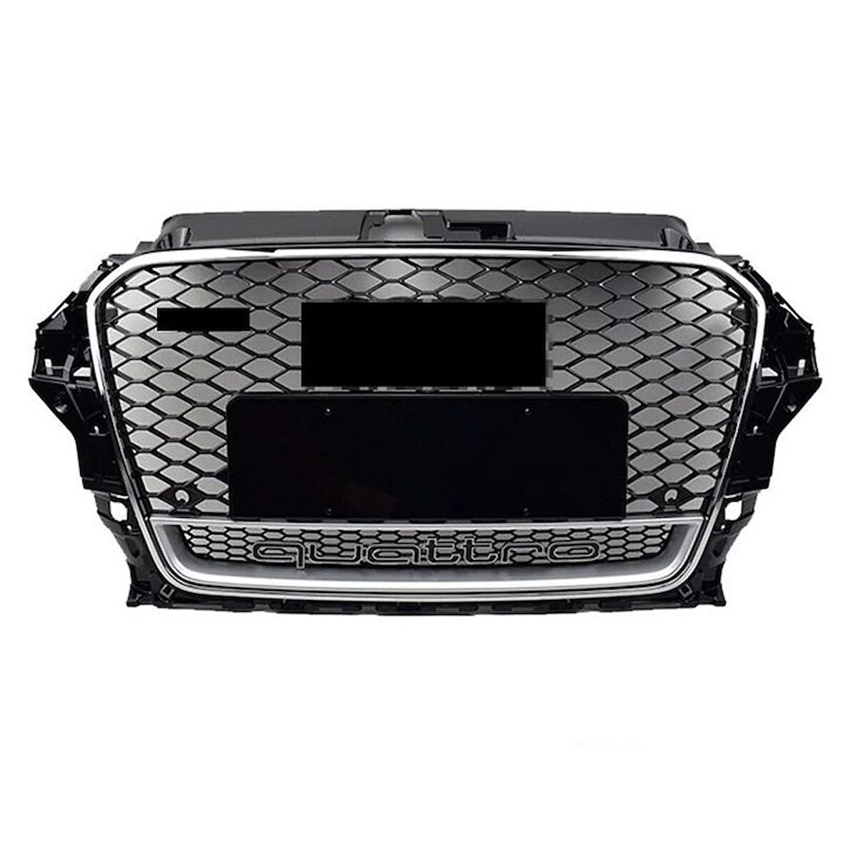 Audi A3 RS3 Panjur Quattro Yazılı Krom/Siyah RS 2012-2016 Arası Uyumlu