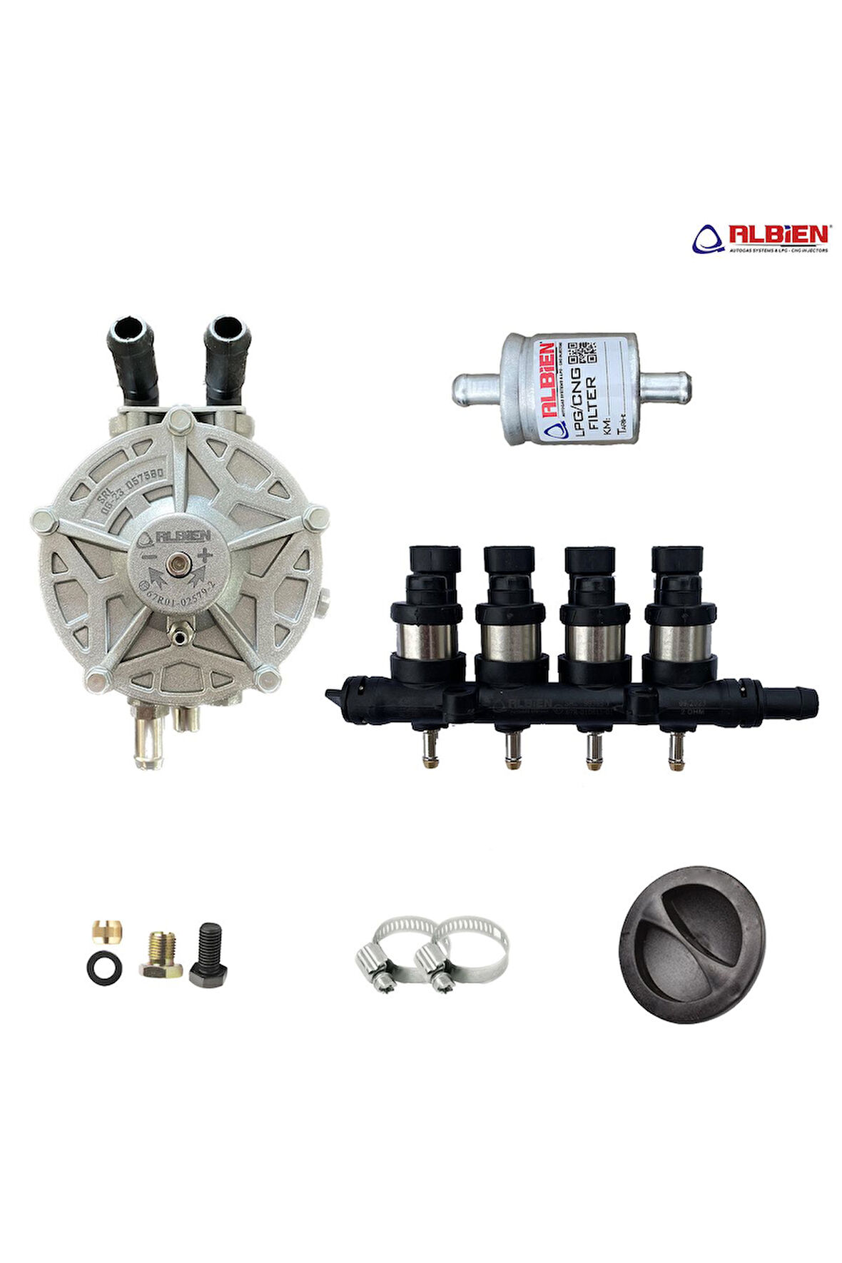 Atiker Uyumlu Sıralı Sistem Regülatör 140kw + Albien Ultra Lpg Enjektör 4 Silindir 2 ohm