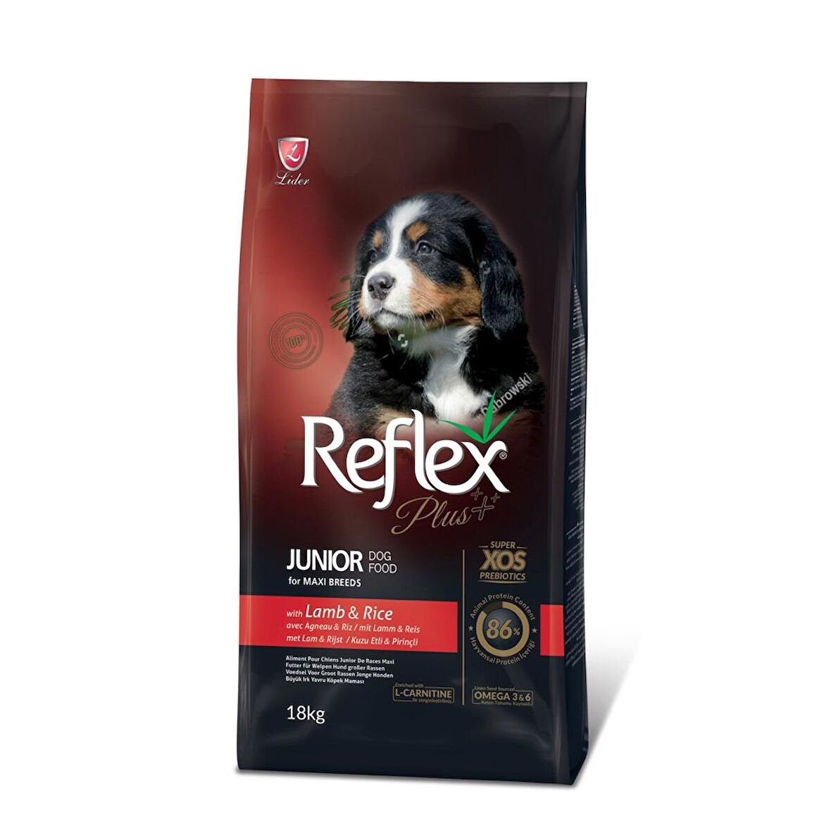 Reflex Plus Junior Lamb Orta ve Büyük Irk Kuzu Pirinç Yavru Köpek Maması 18 Kg