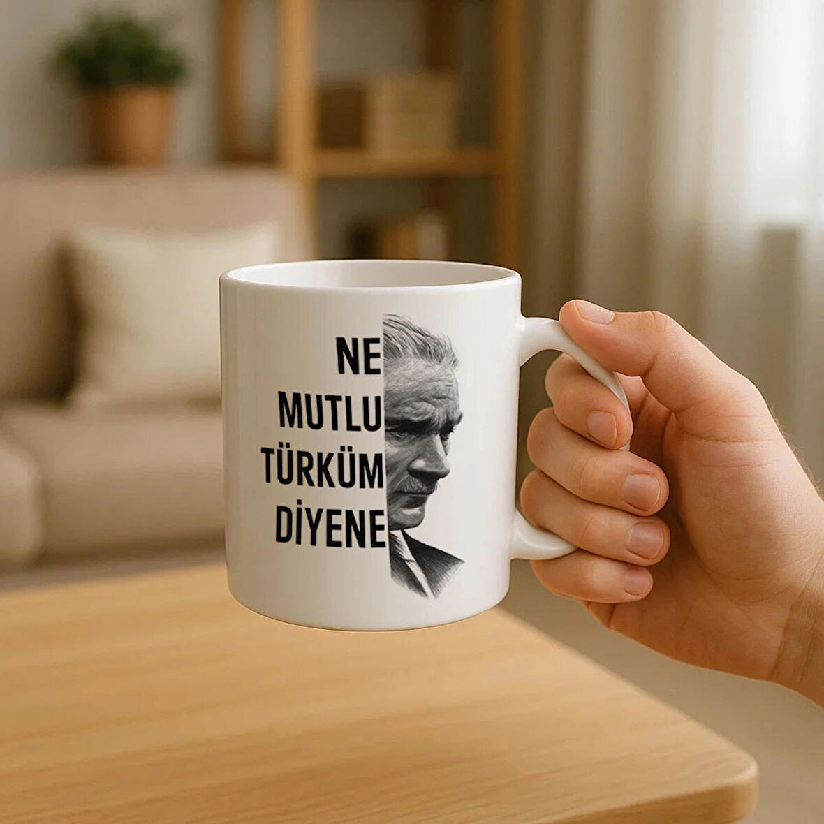 Ne Mutlu Türküm Diyene Atatürk Baskılı Kupa Bardak
