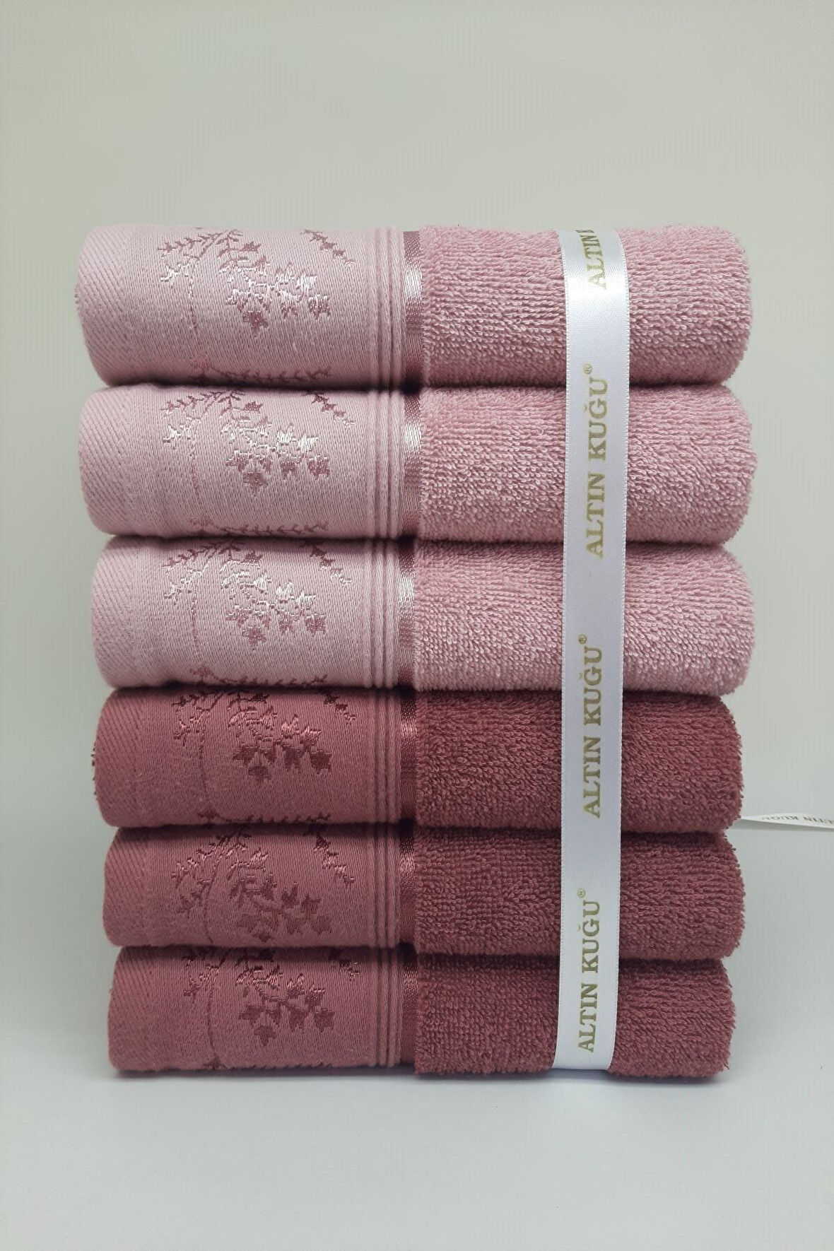 Özdilek Ditsy Havlu 6 Adet - Pembe Mürdüm