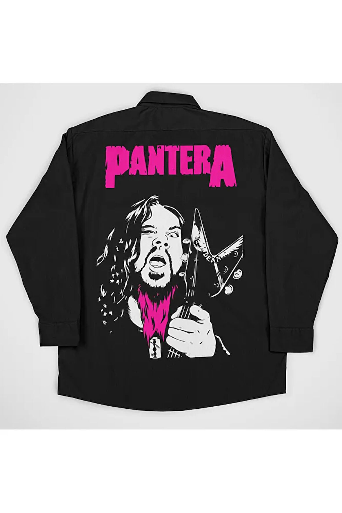 Pantera Müzik Grubu Baskılı Unisex Rock Metal Cepli Gömlek
