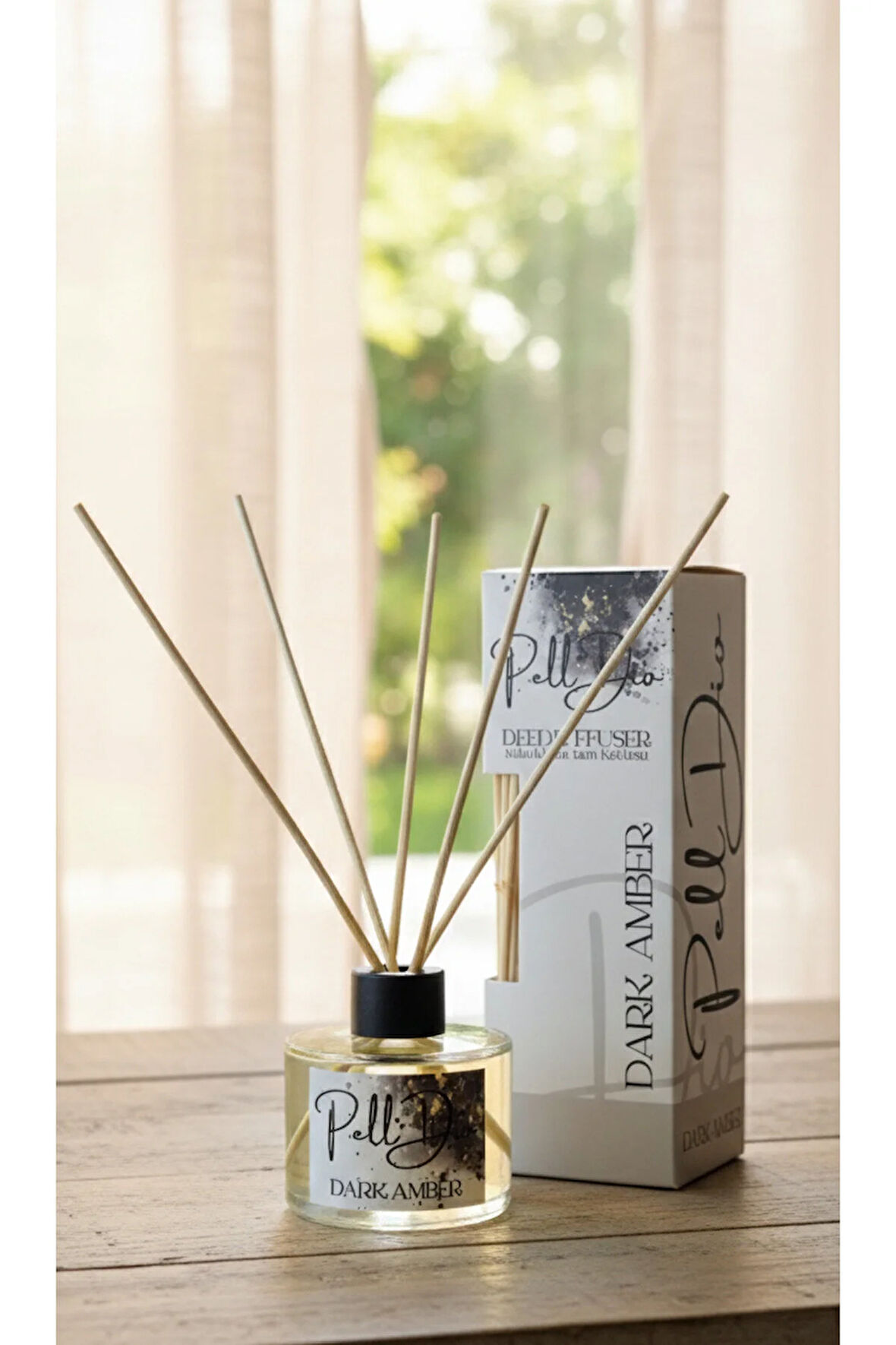 Amber Bambu Çubuklu Ortam Ev Oda Salon Koku Kokusu Ve Oda Parfümü 120 ml