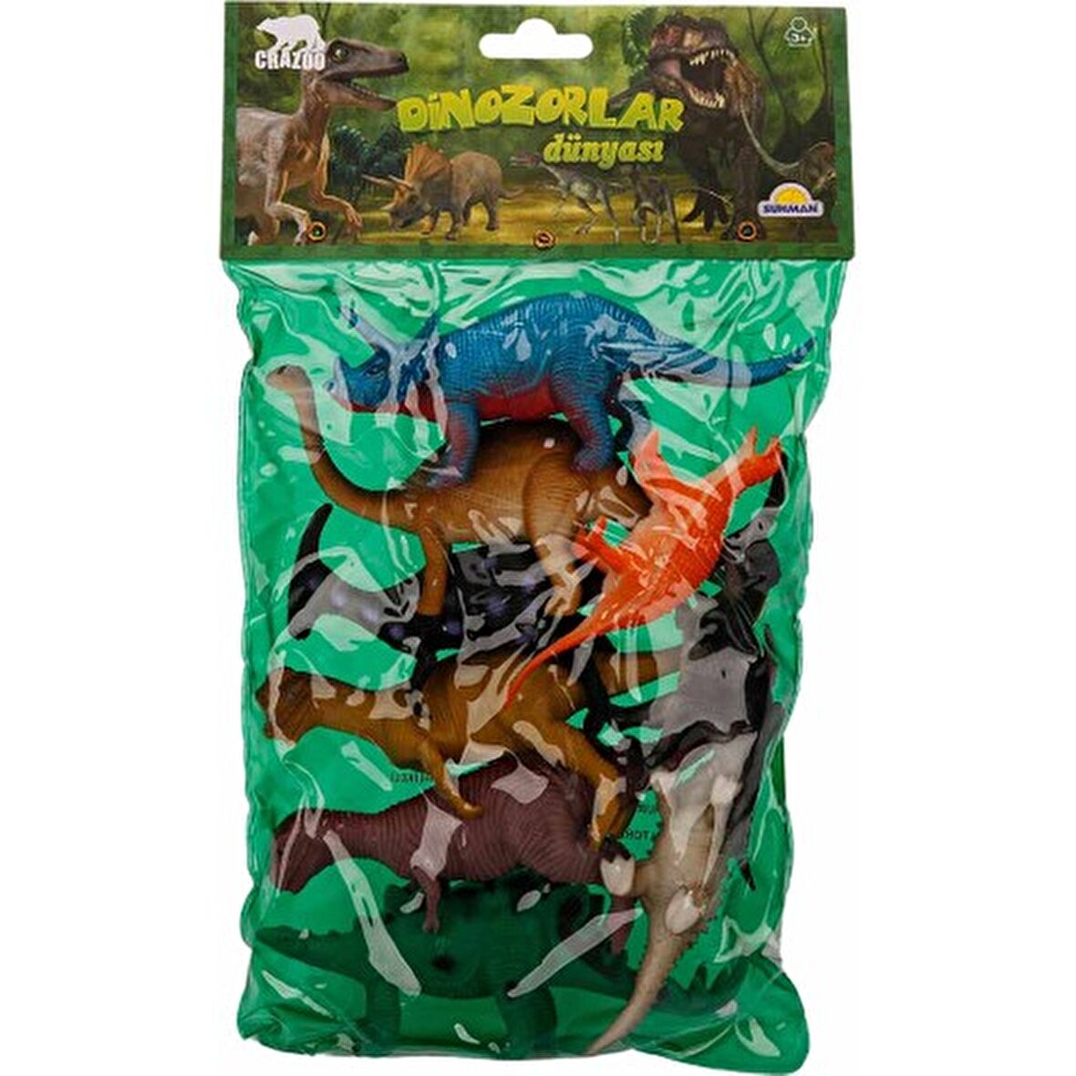 Sunman Dinazorlar Dünyası Poşetli 9'lu Dinazorlar 15 CM