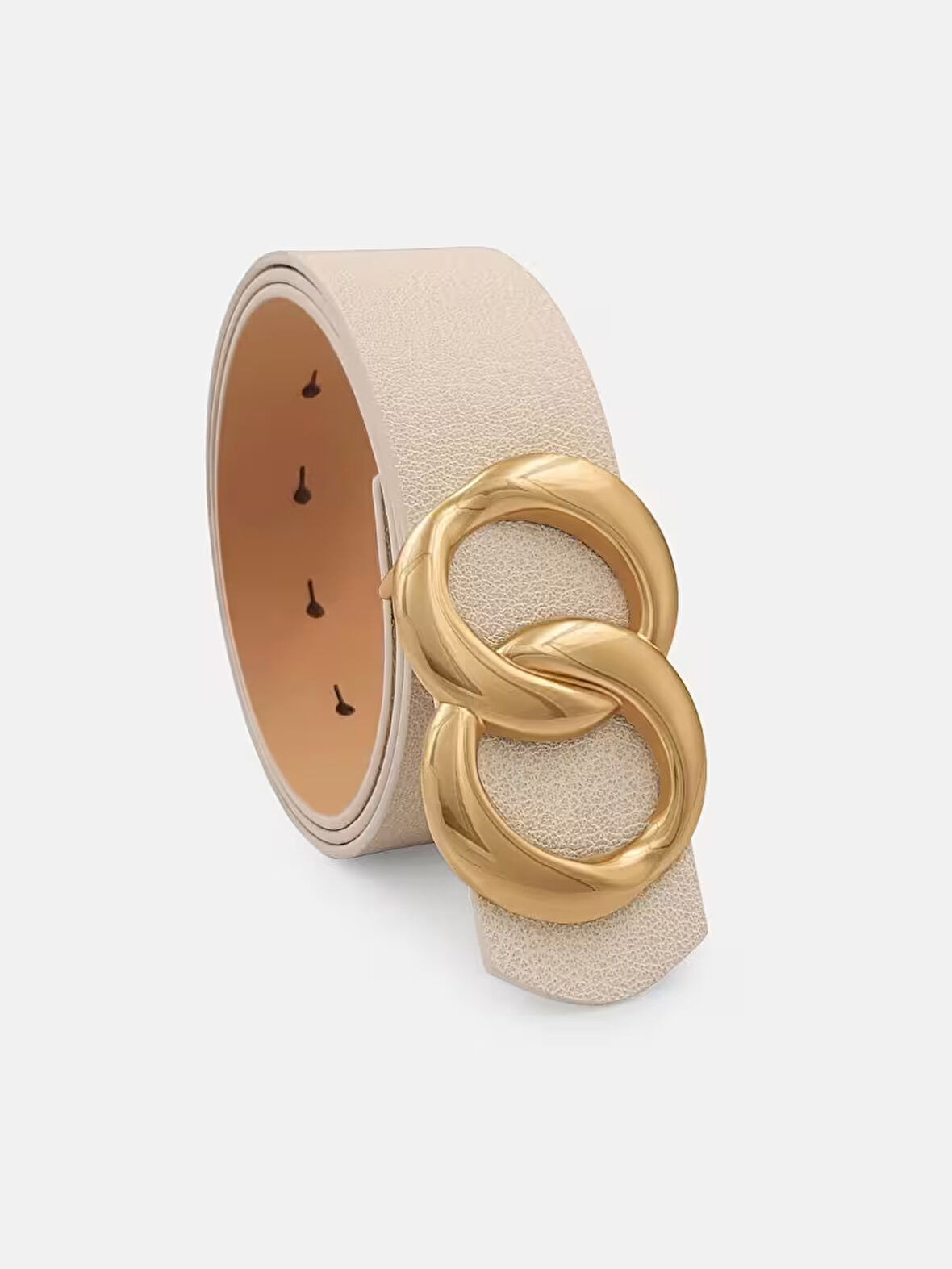 Sonsuz Gold Tokalı Ekru Kadın Kemer