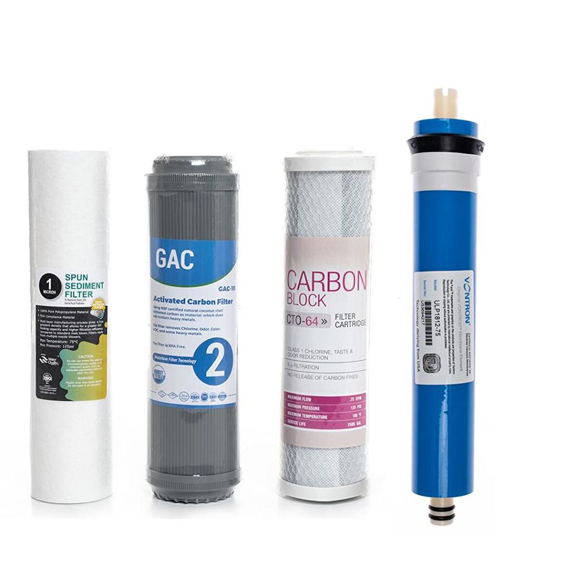 Sulook Açık Kasa Su Arıtma Cihazlarına Uyumlu 4'lü Filtre Seti Vontron Membranlı