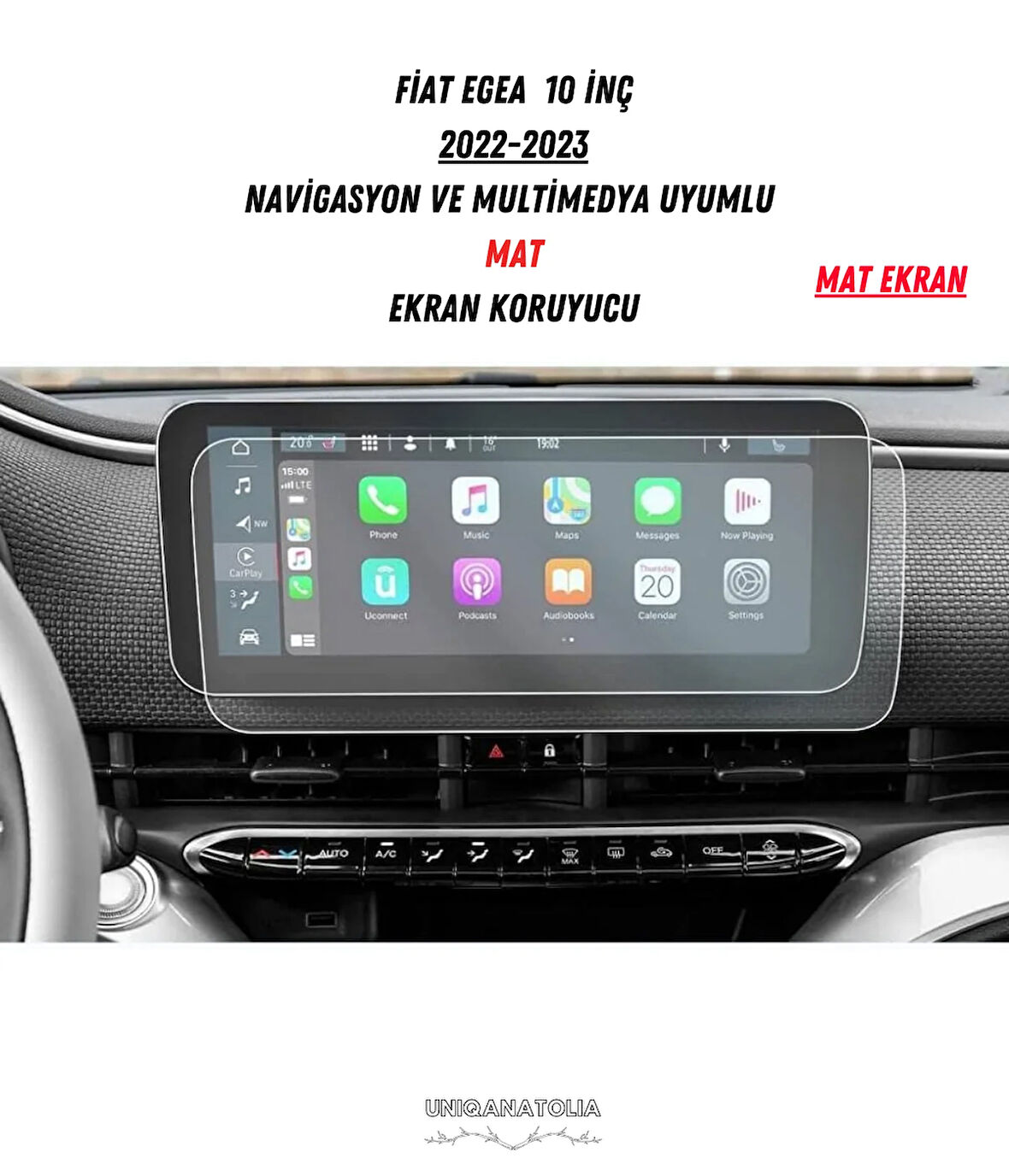 Fiat Egea 2022-2023 Navigasyon ve Multimedya Uyumlu Mat Ekran Koruyucu