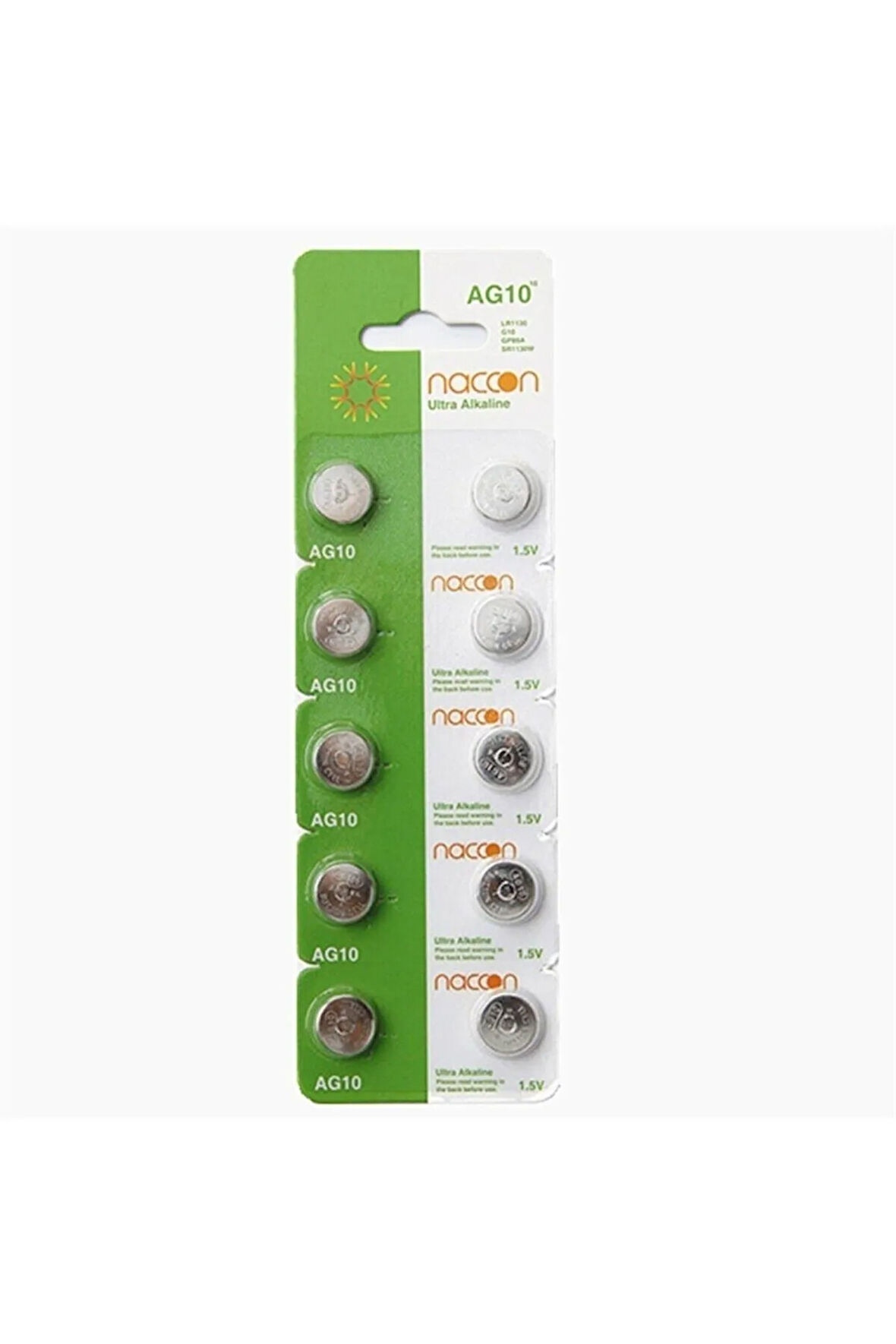 Naccon Ag10 189 389 Lr54 Lr1130 Alkaline Düğme Pil 10lu Paket