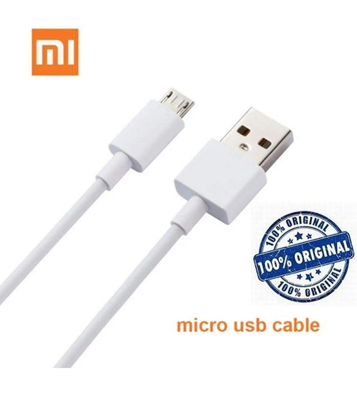 Xiaomi  Mi Usb Micro Ara Kablo Orjinal Turuncu Hızlı Şarj Kablosu