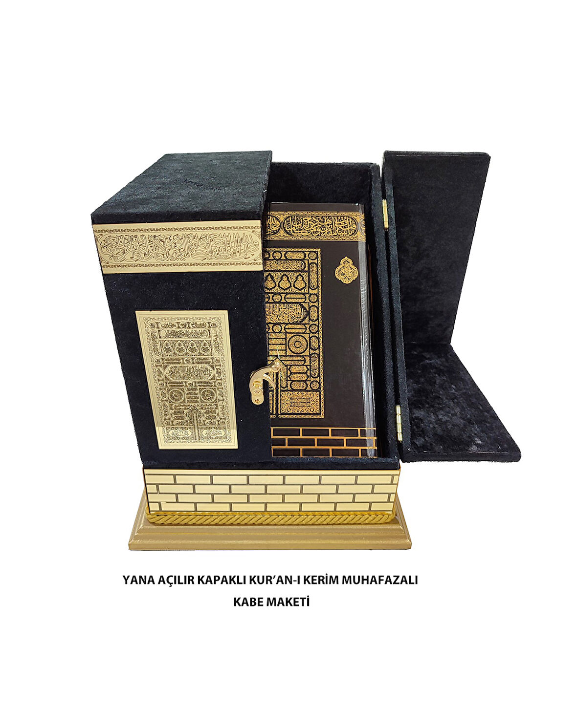 YANA AÇILIR KAPAKLI KABE MUHAFAZALI KUR'AN BİBLO