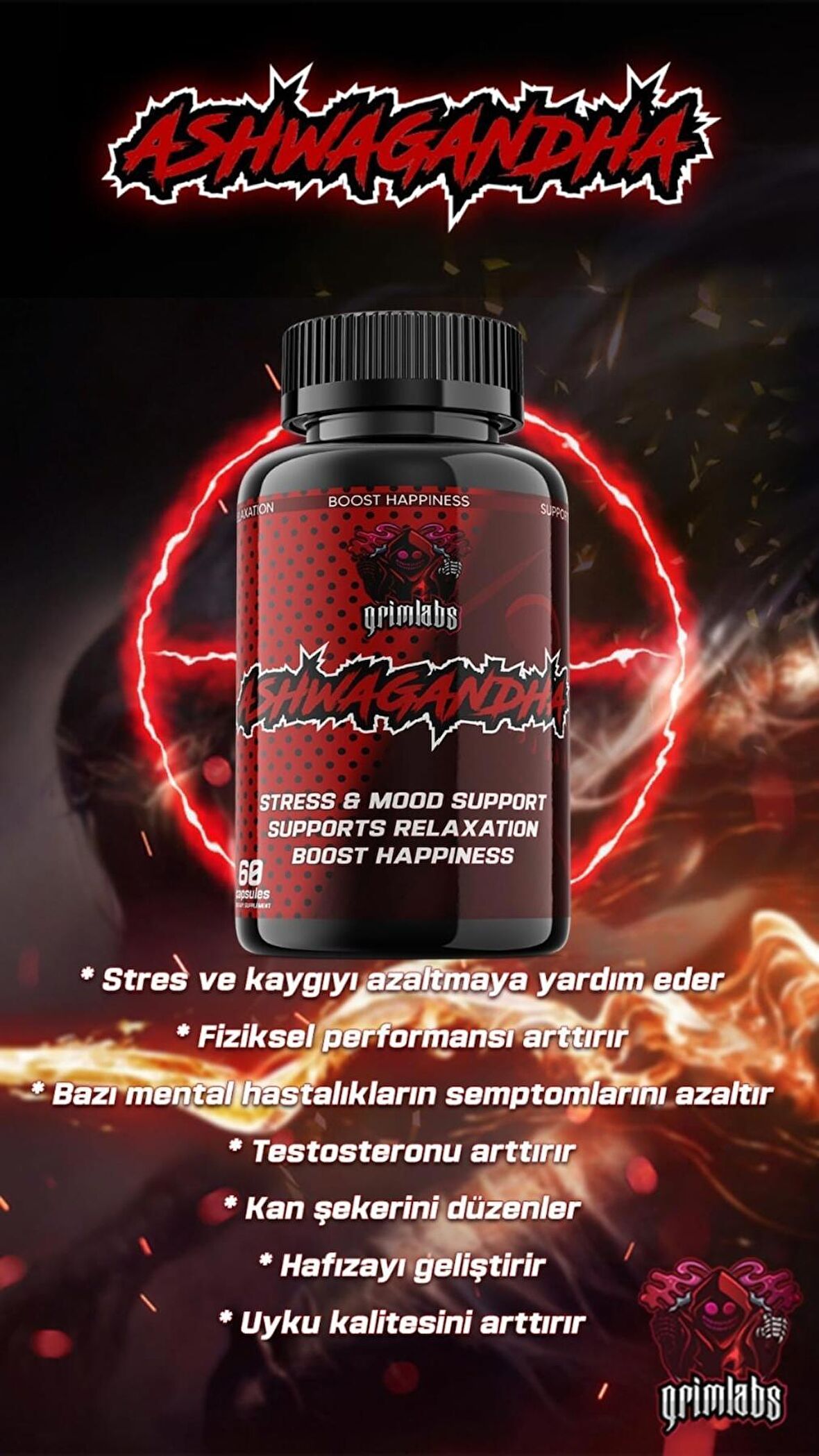 GRİMLABS ASHWAGANDHA 60 KAPSÜL