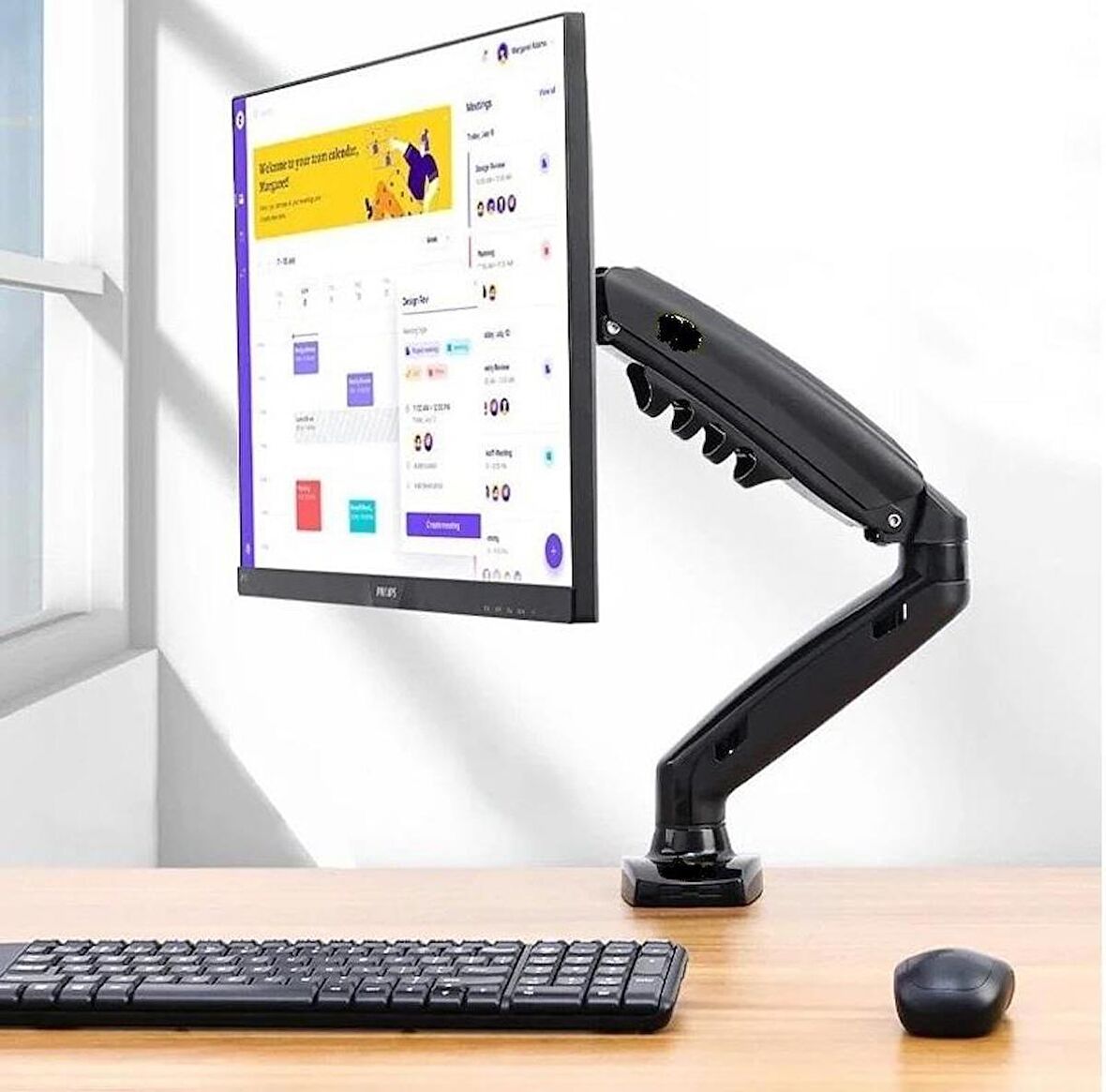 Tayfun 23'' inç  Lcd Led Monitör Masa Üstü  Full Hareketli Askı Aparatı