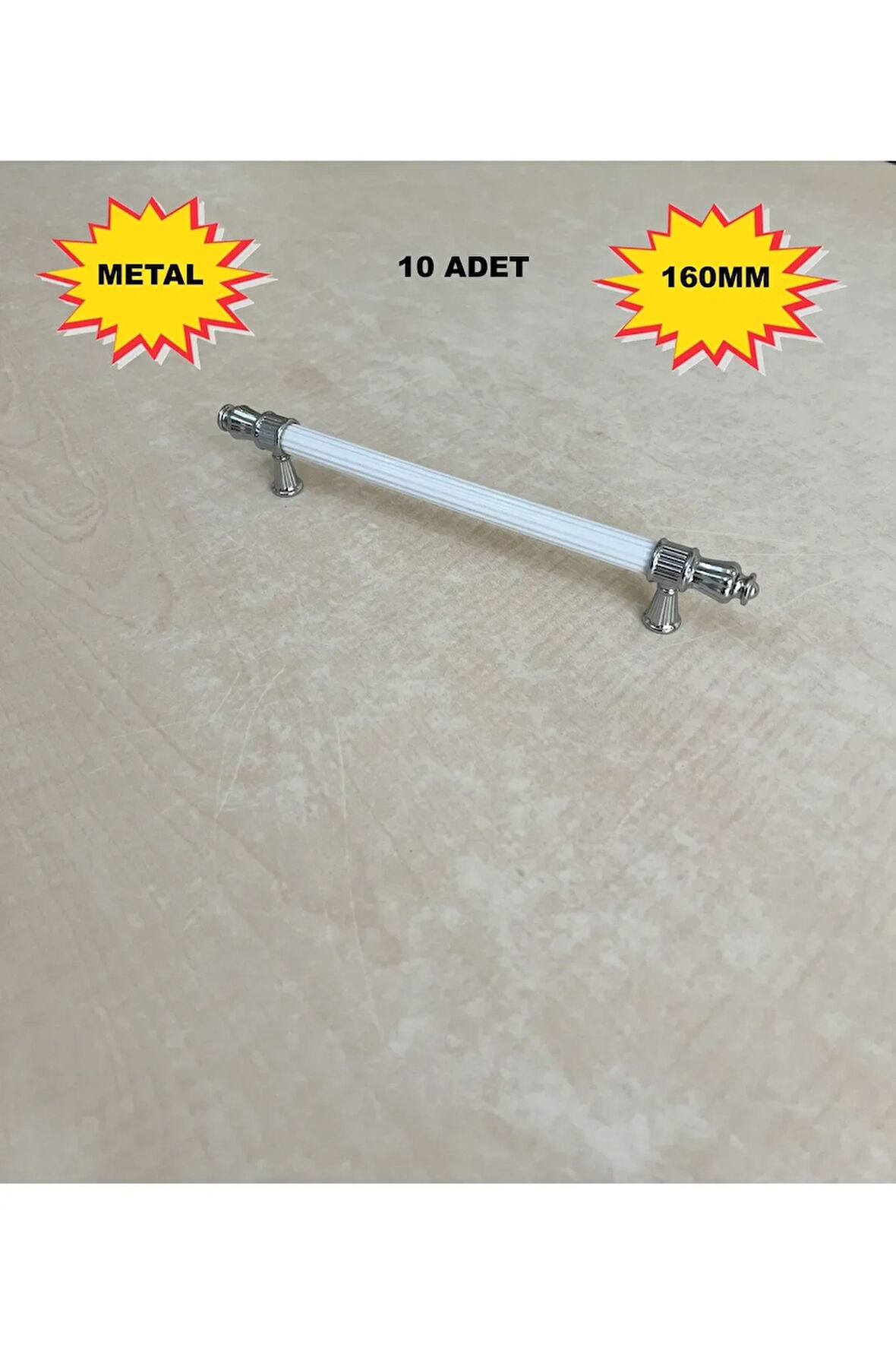 160mm 659 Model Mobilya Mutfak Çekmece Dolap Dolabı Kulpu Kulbu Kulpları 10 Adet Beyaz