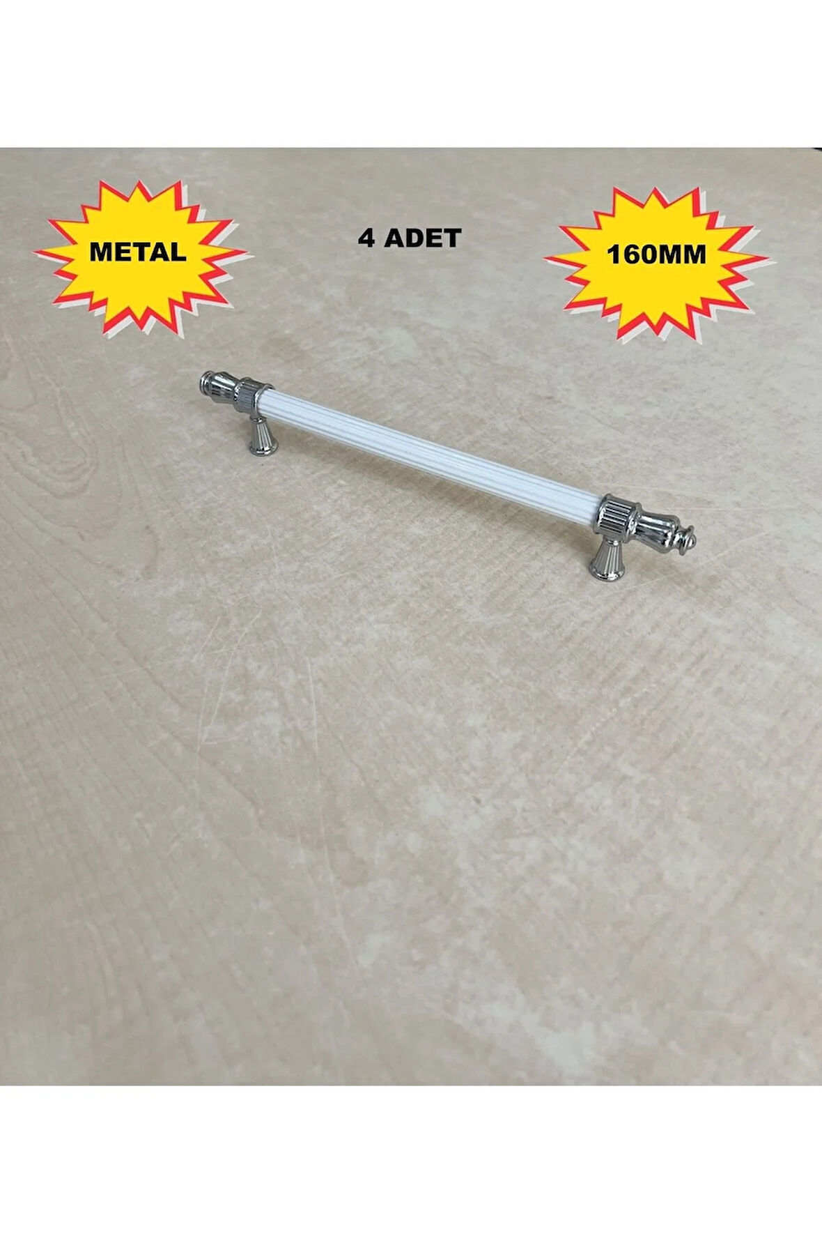 160mm 659 Model Mobilya Mutfak Çekmece Dolap Dolabı Kulpu Kulbu Kulpları 4 Adet Beyaz