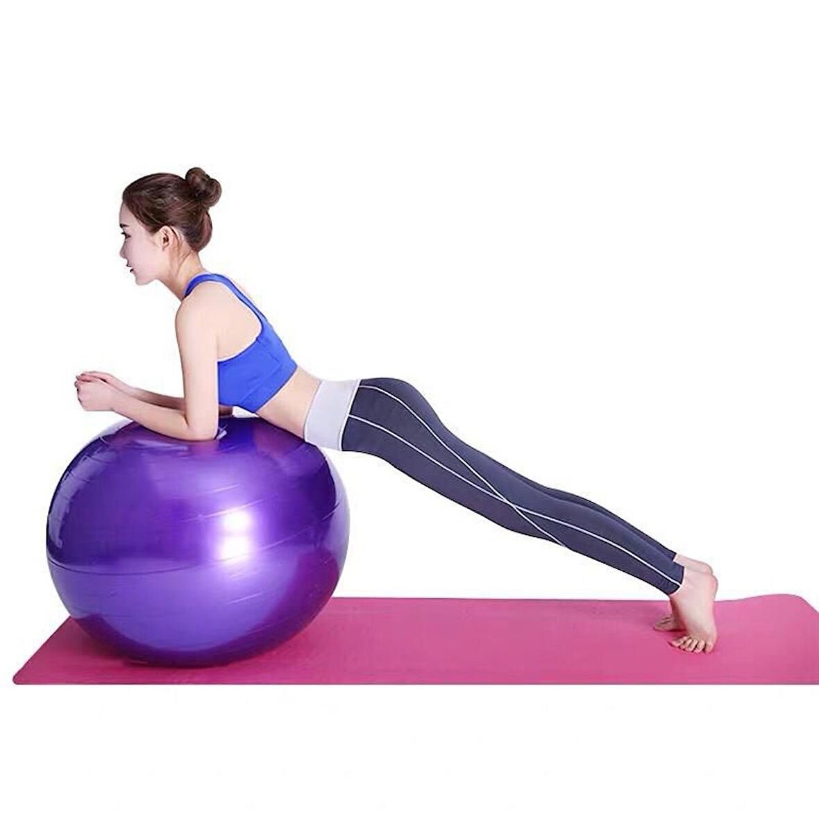 Pilates Topu 65 Cm Mor-Top Şişirme Pompası