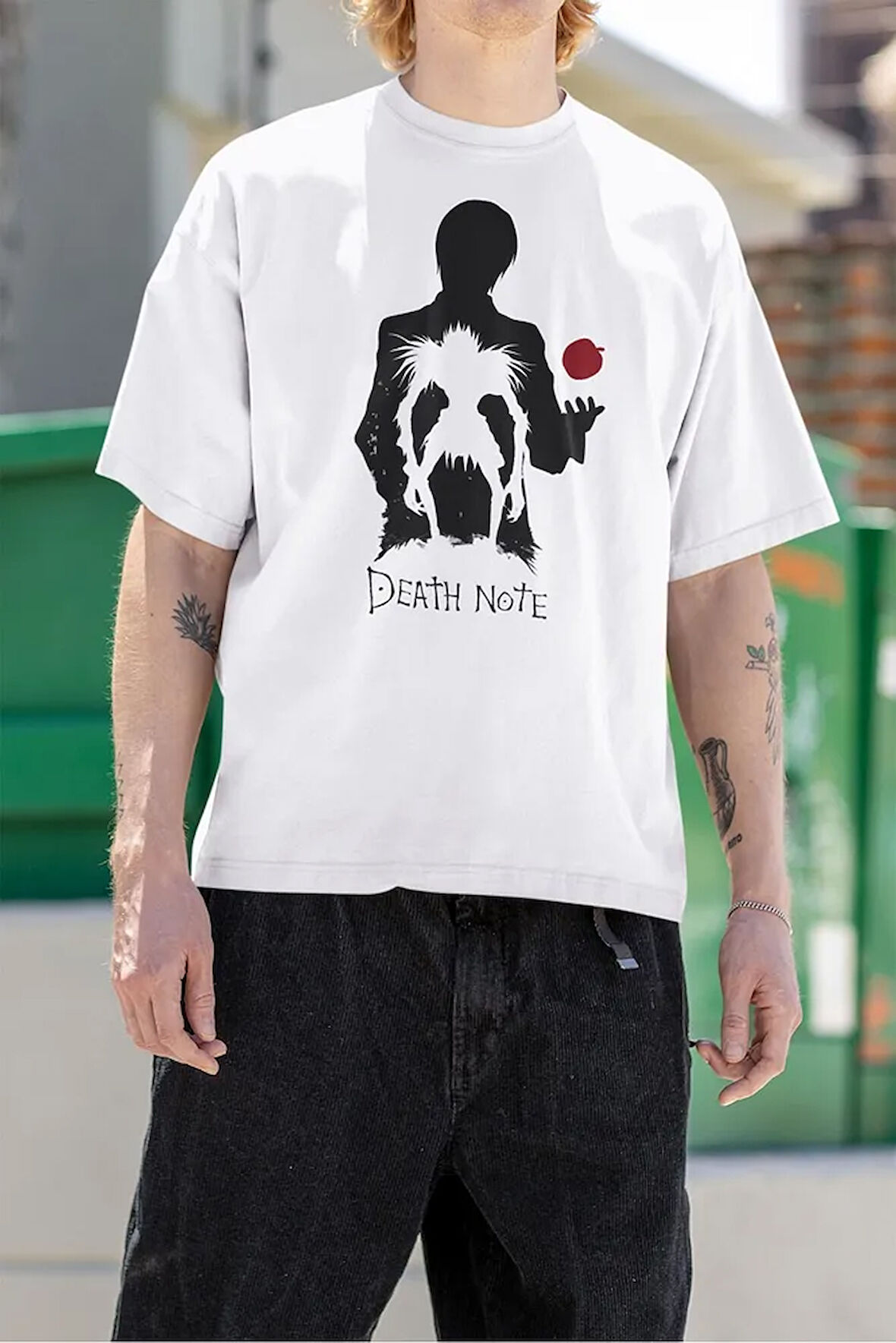 Death Note Anime Çizgi Film Baskılı Unisex Oversize Tişört
