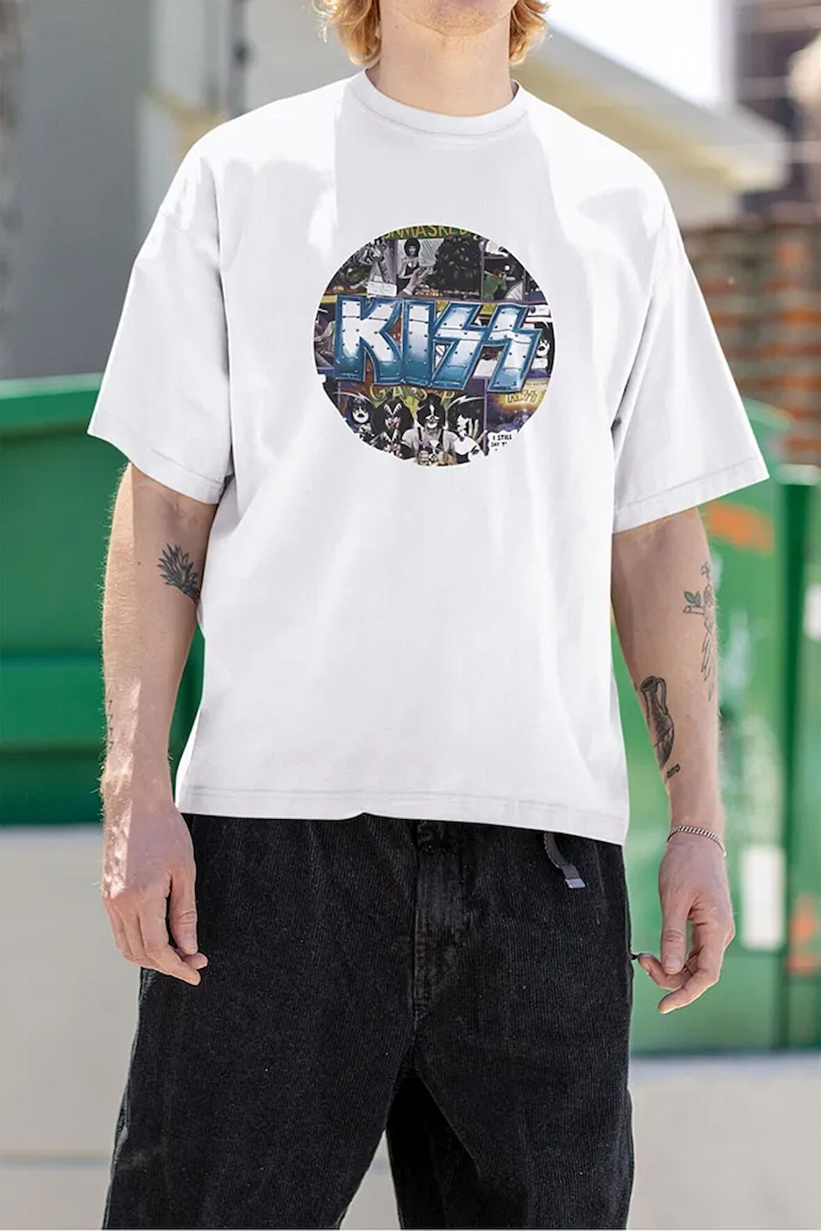 Kiss Müzik Grubu Baskılı Unisex Tişört, Oversize Rock Metal Tişört