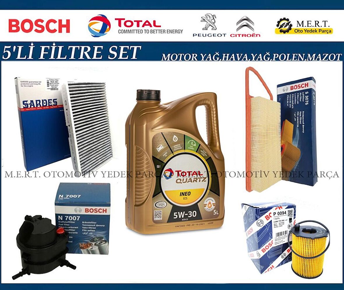 Fiesta 1.4 Tdci Filtre Bakım Seti + Motor Yağı (2002-2009)