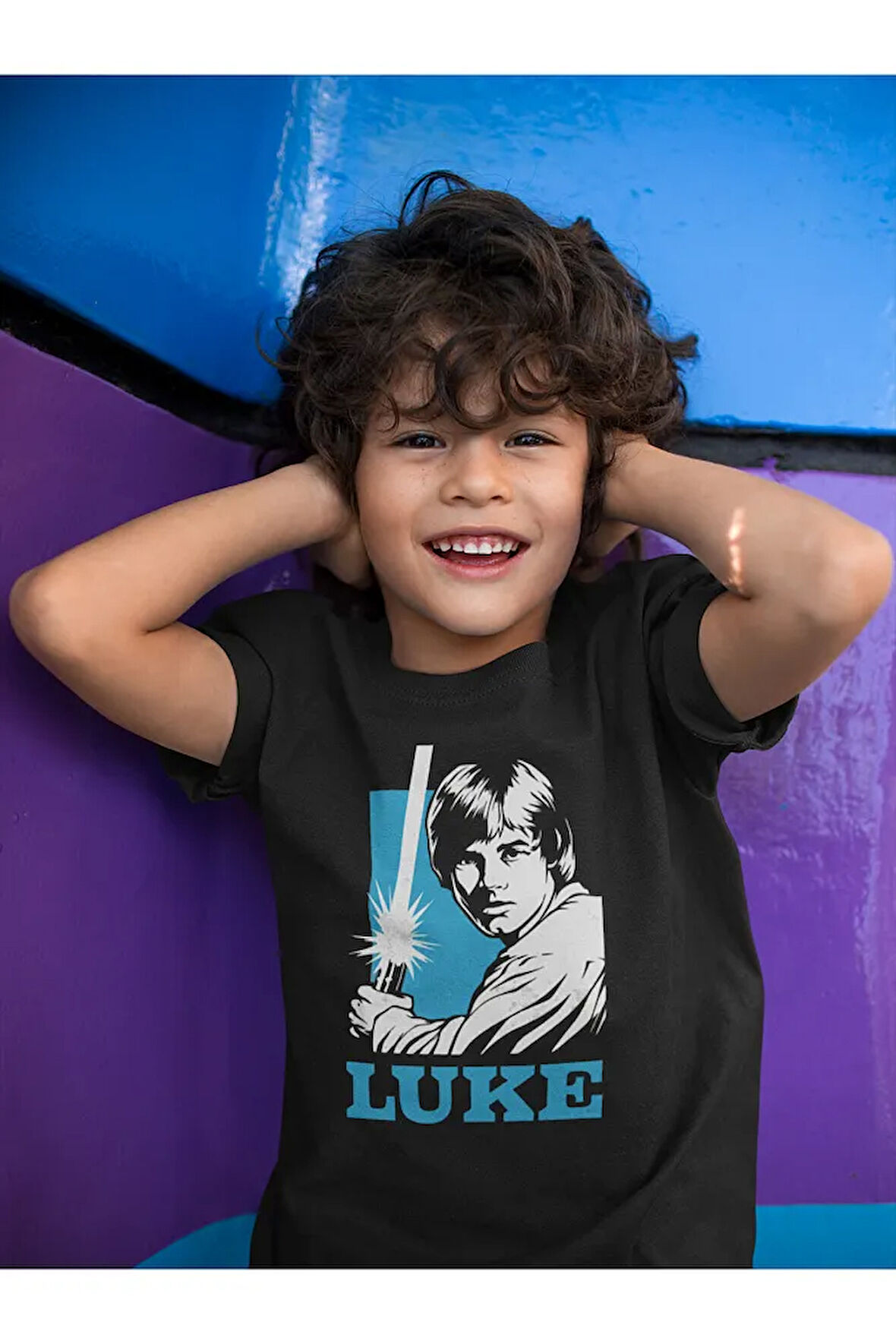 Star Wars Luke Baskılı Unisex Film Çocuk Tişört (1-12 YAŞ)