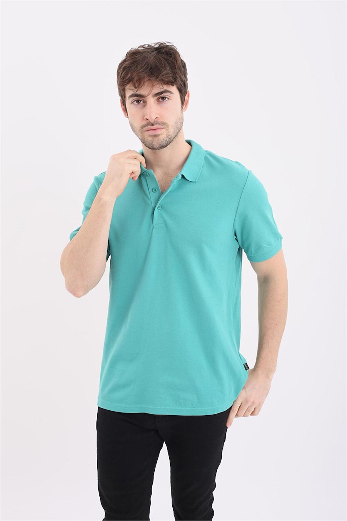 2127 Düz Pike Polo Yaka Trender Erkek T-Shirt BENETTON