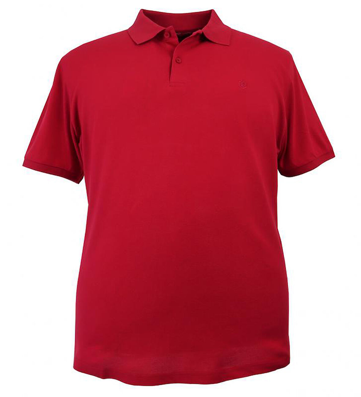 2127 Düz Pike Polo Yaka Trender Erkek T-Shirt KIRMIZI