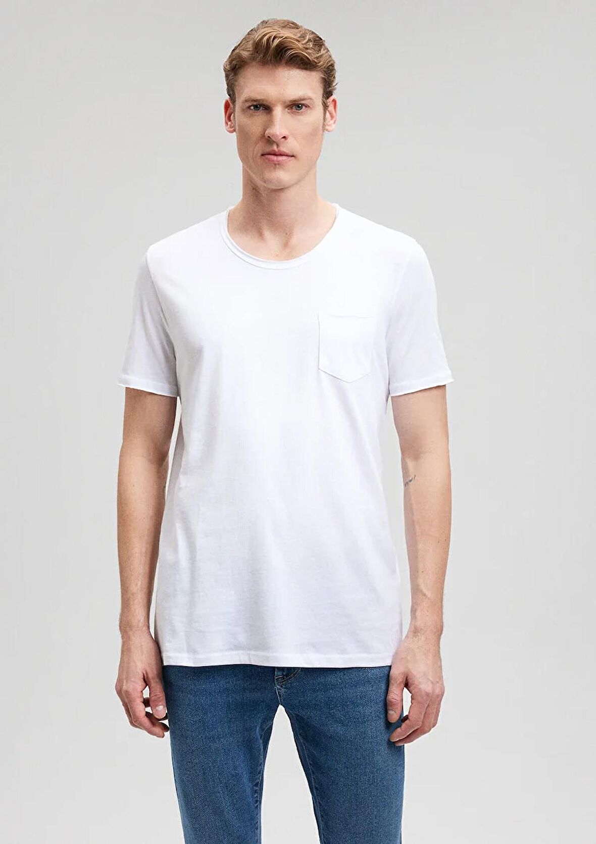 Mavi Basıc  Erkek T-shirt M062772-20843 Beyaz