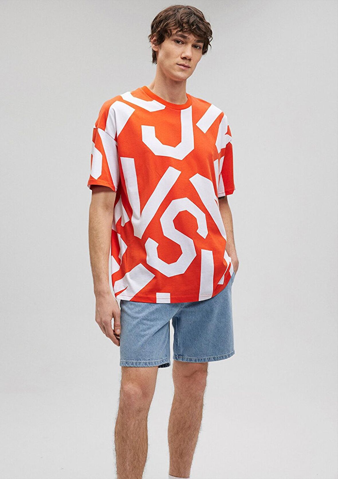 Mavi Erkek Baskılı T-Shirt M0610271-80644 Koyu Turuncu