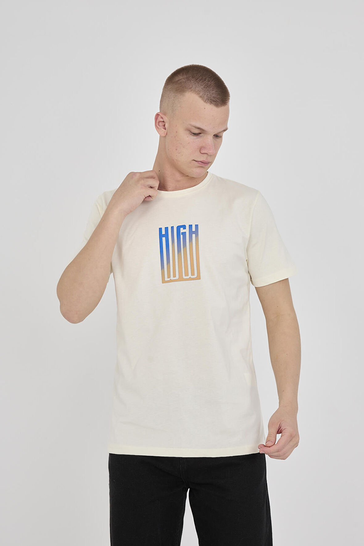 Paul&More High&Low Erkek T Shirt EKRU