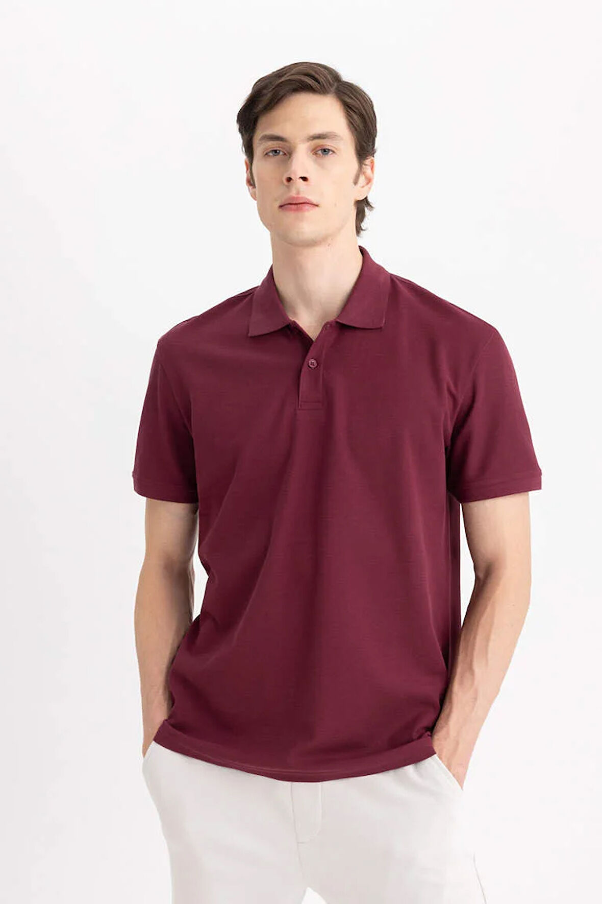 Defacto Erkek T-shirt C1293AX/BR98 BORDEAUX