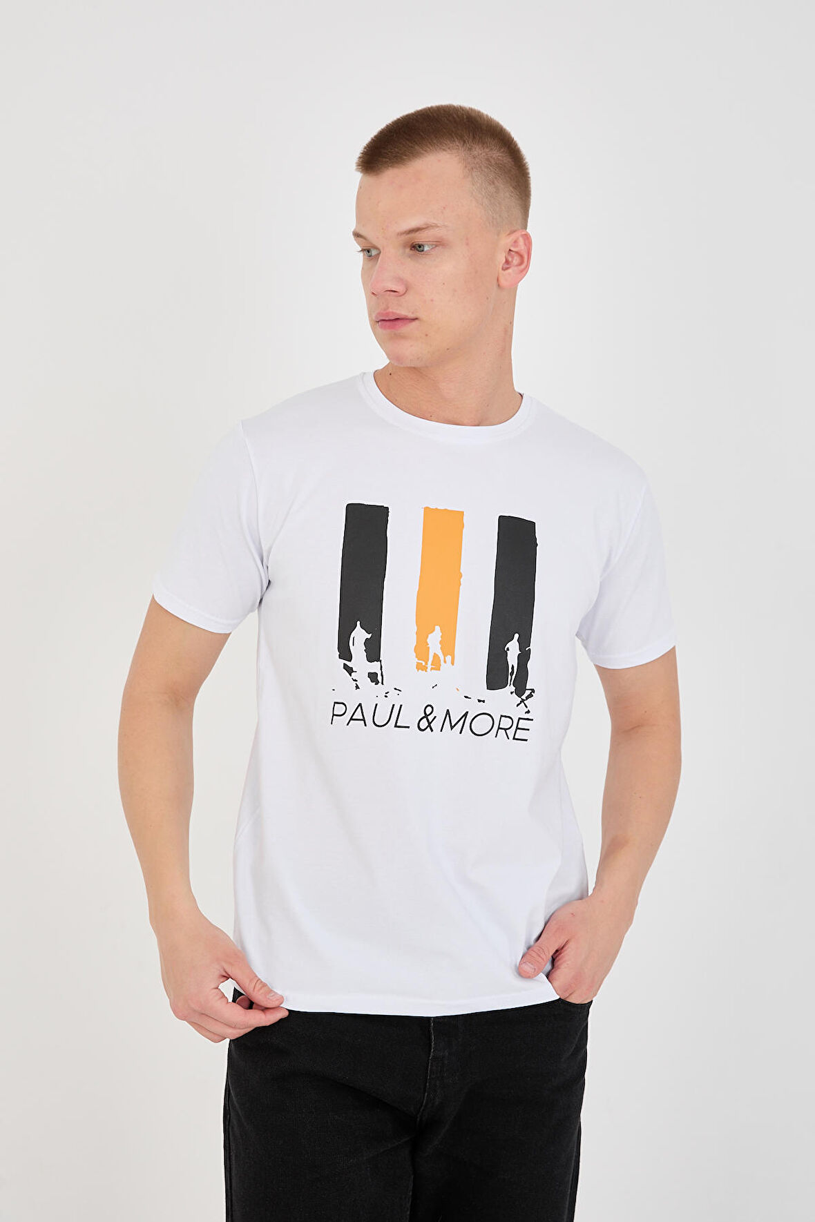 Paul&More 04 Singer Erkek T-Shirt BEYAZ