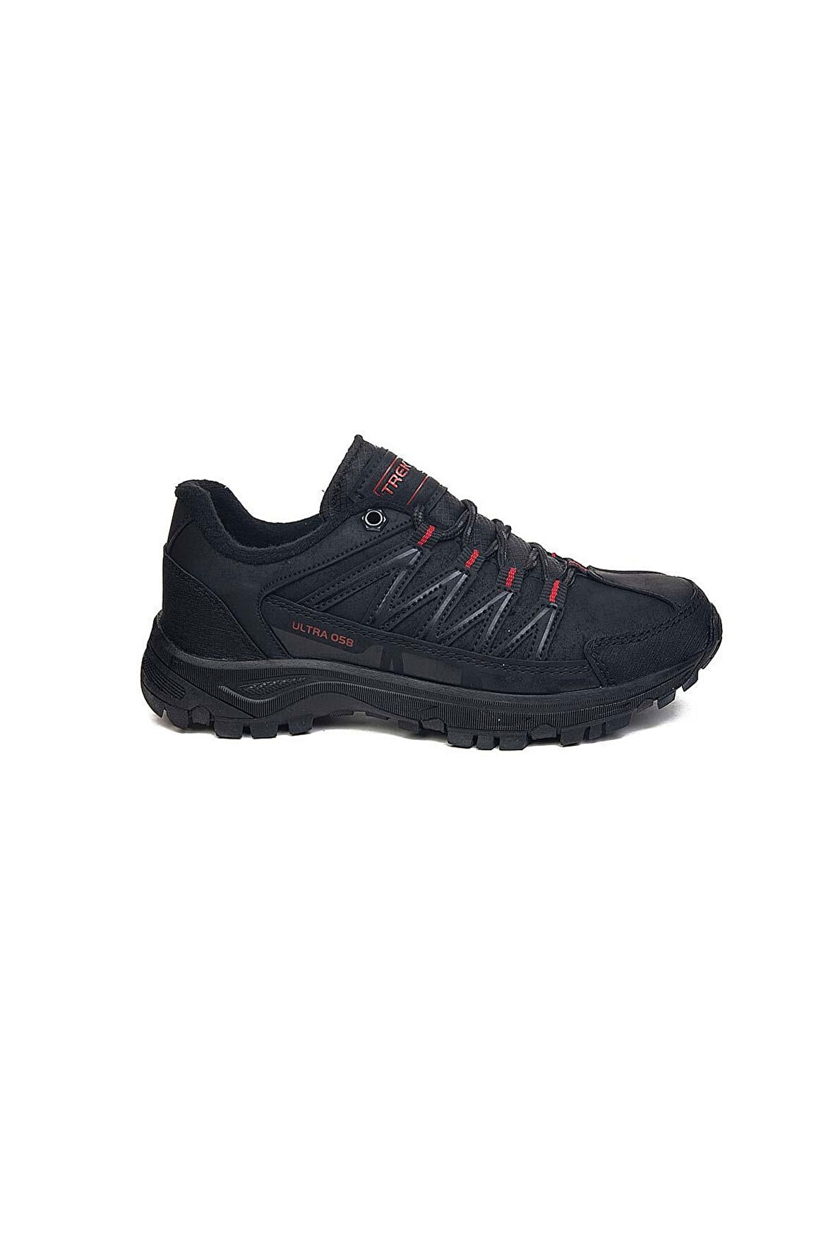 Scot Garson Trekking 058  Erkek Spor Ayakkabı ZM02CT058 Cilt Siyah Kırmızı