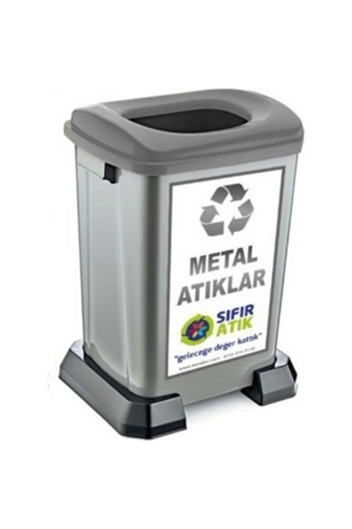 Geri Dönüşüm Kutusu Metal Atık Sıfır Atık Kutusu 50 Lt - 1 ADET