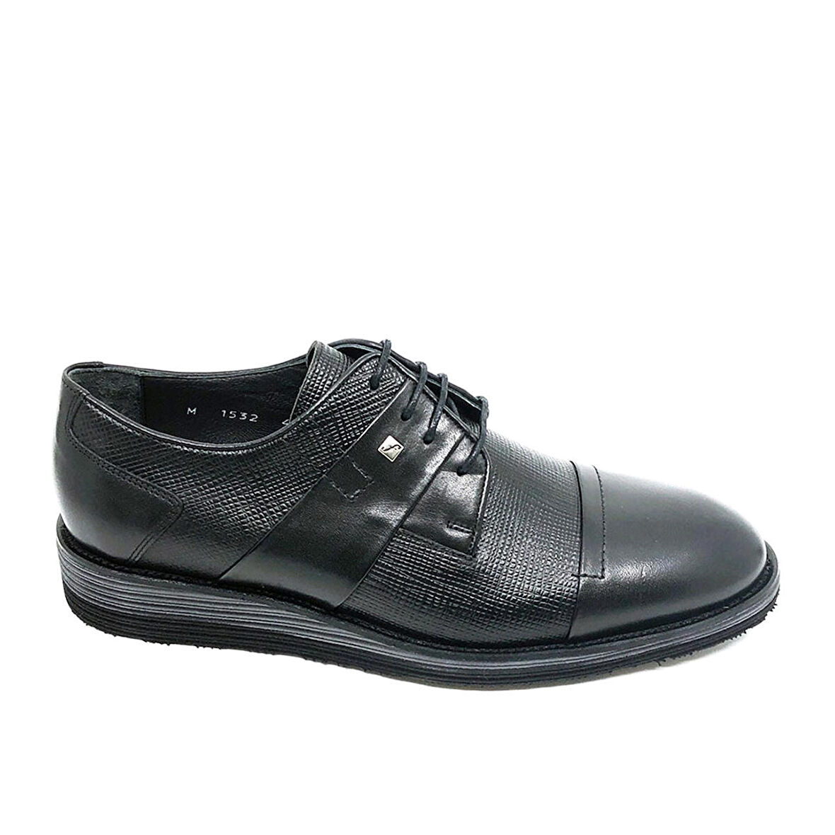 FOSCO FSC1532 SİYAH ERKEK ÇİFTYÜZ BASKILI BAĞLI AYAKKABI