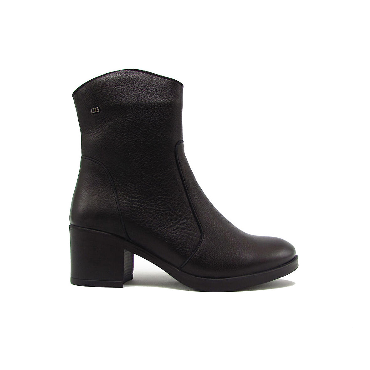 CASTLE BLACK CB92164-1 SİYAH KADIN KISA KALIN TOPUK FERMUARLI BOT