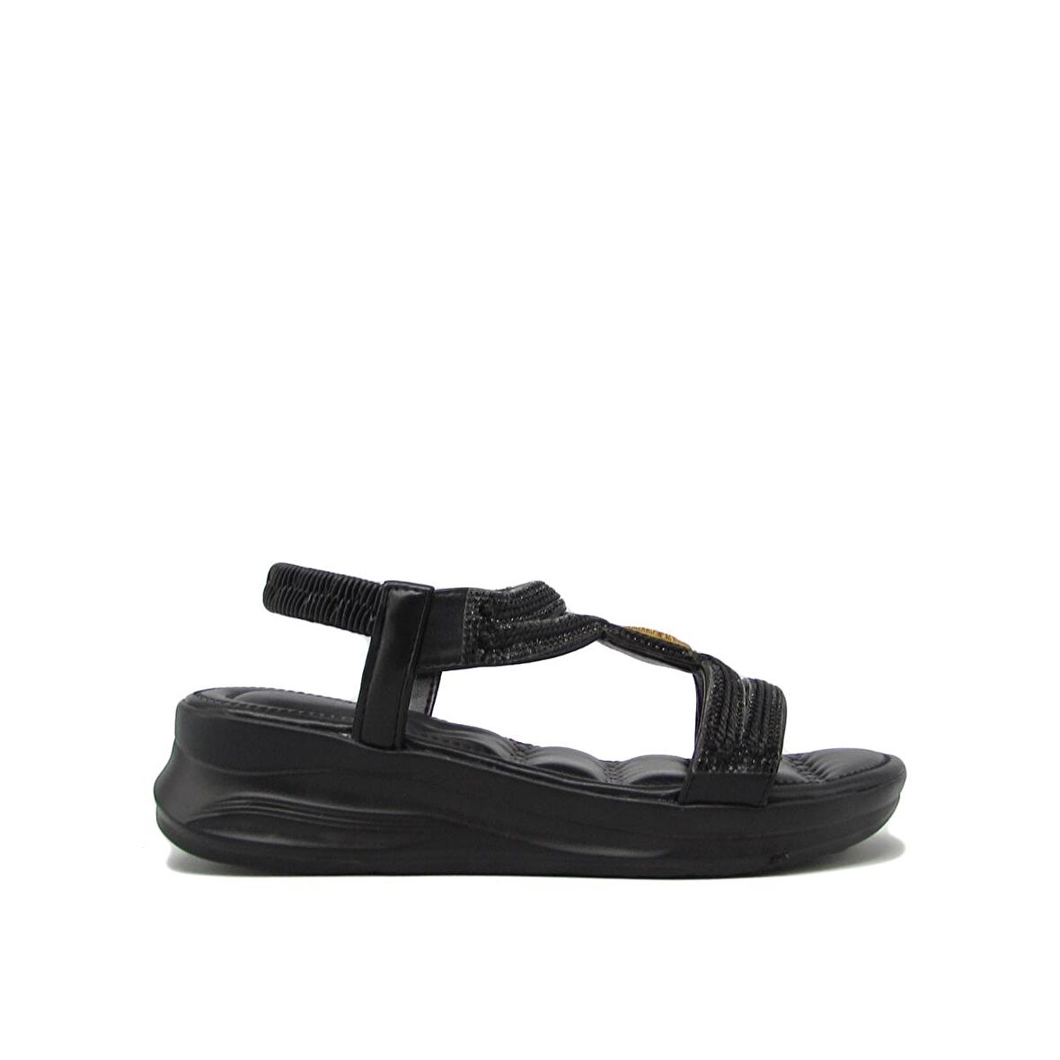 GUJA BLG22Y133 SİYAH KADIN YÜKSEK TABAN TAŞLI SANDALET