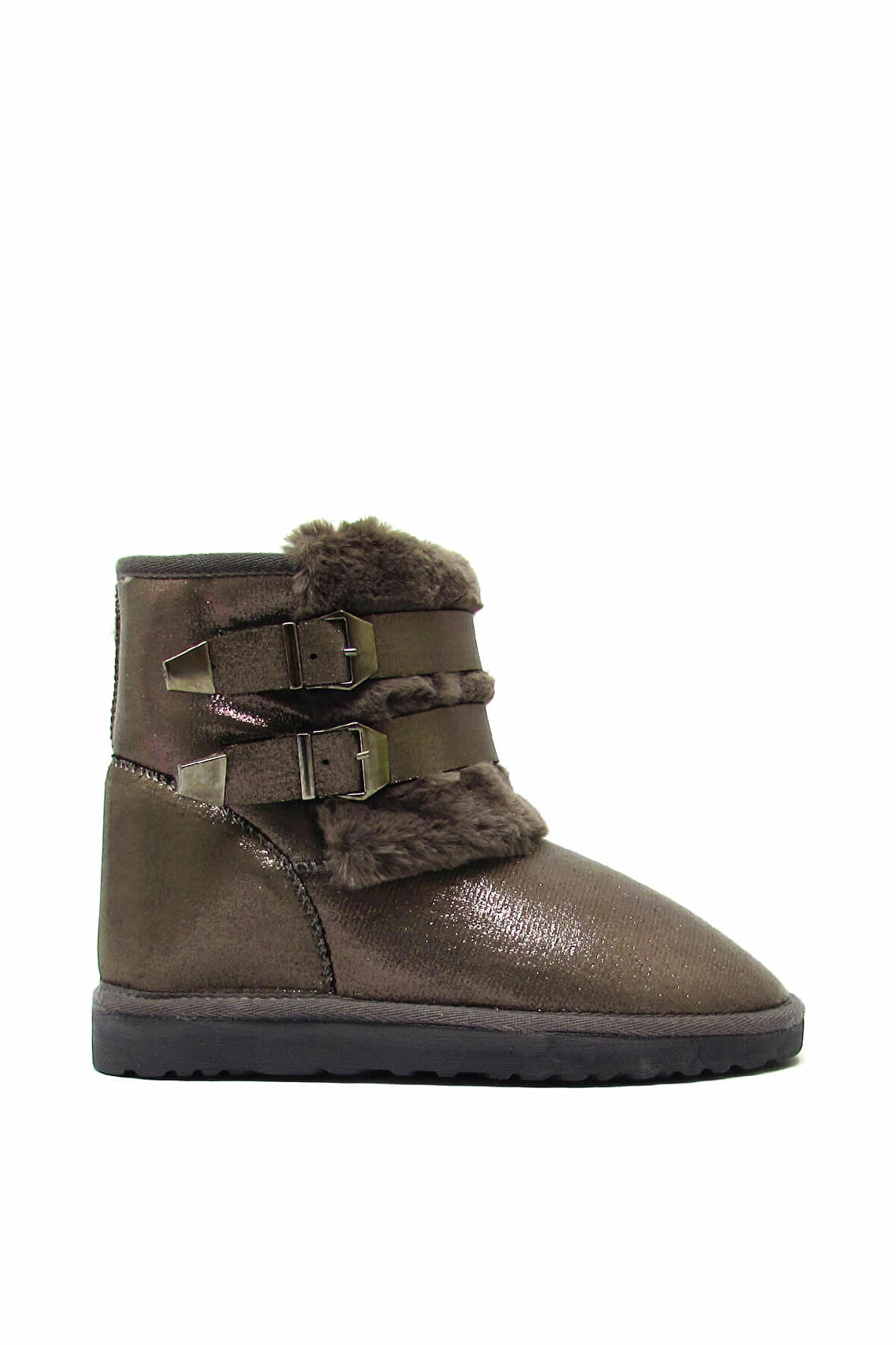 PİERRE CARDİN PC-52123 PLATIN KADIN KEMER DETAYLI KÜRKLÜ BOT